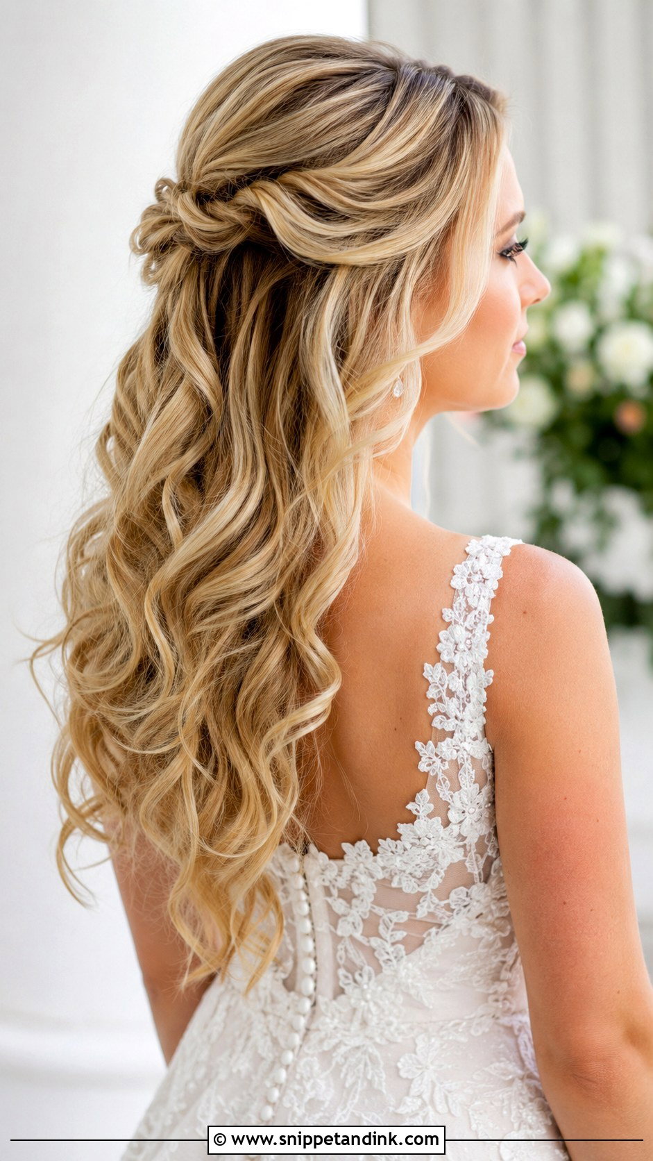 Half Up Half Down Wedding Hair - Snippet and Ink - 25 Easy Wedding Hair Ideas