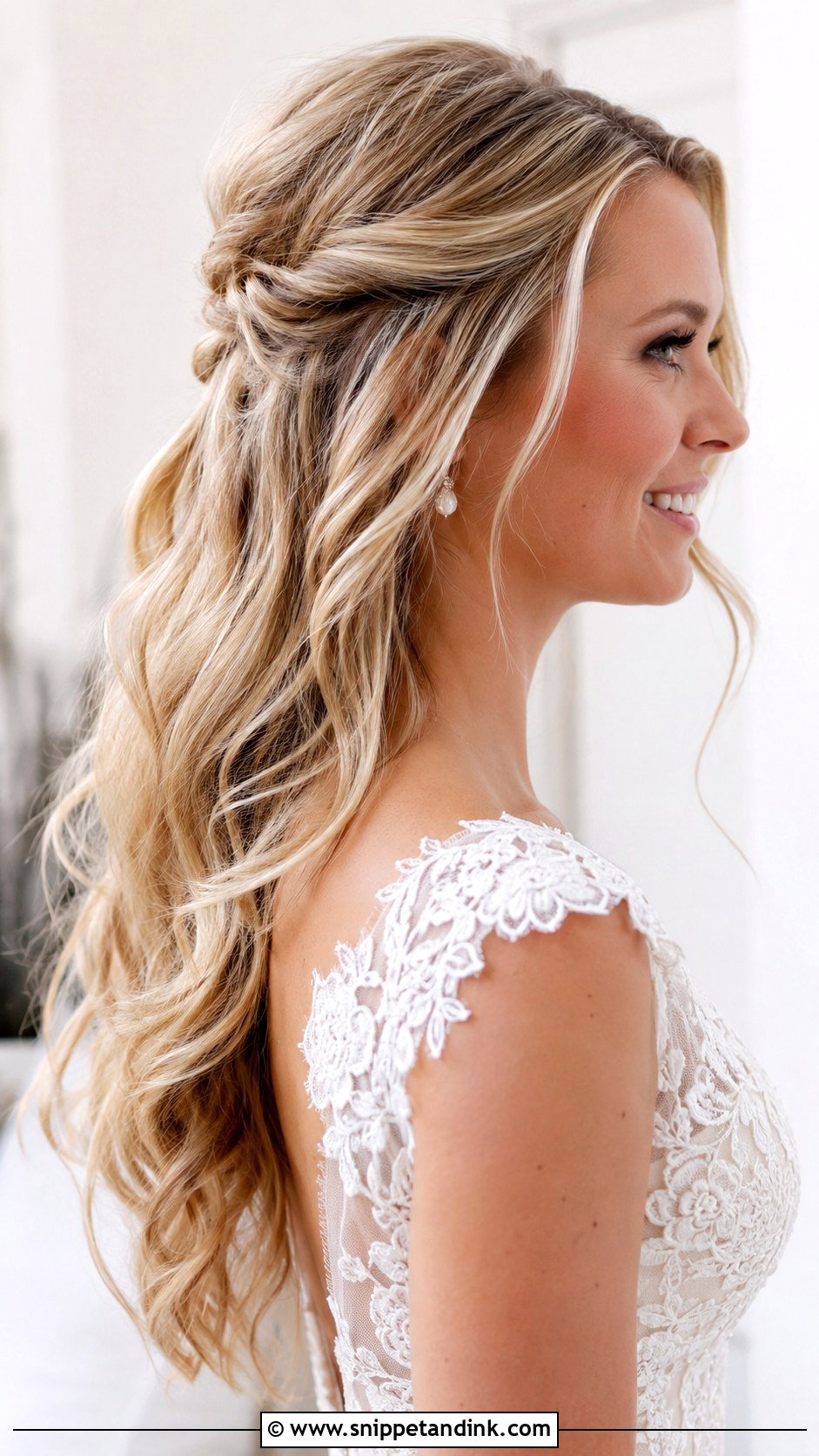 Half Up Half Down Wedding Hair - Snippet and Ink - 25 Hair Ideas for Wedding