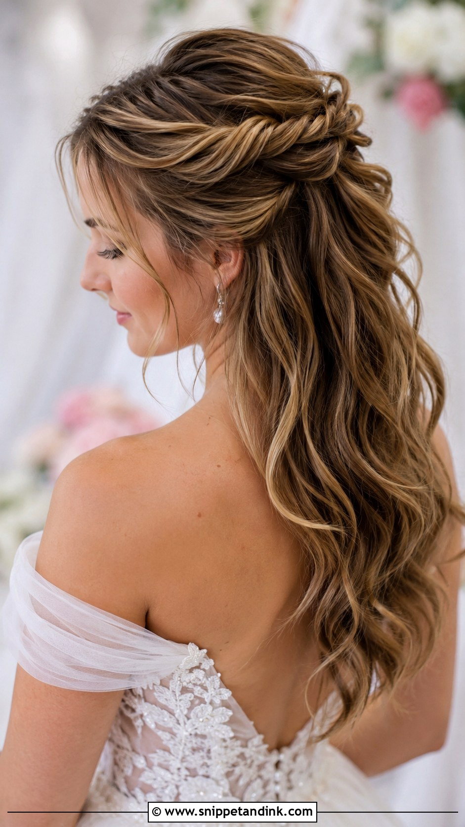 Half Up Half Down Wedding Hair - Snippet and Ink - 25 Simple Bridal Hair Ideas