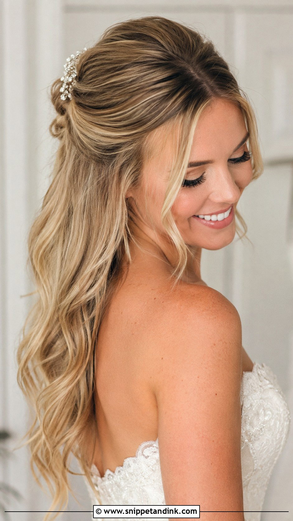 Half Up Half Down Wedding Hair - Snippet and Ink - 25 Wedding Bridal Hair Ideas