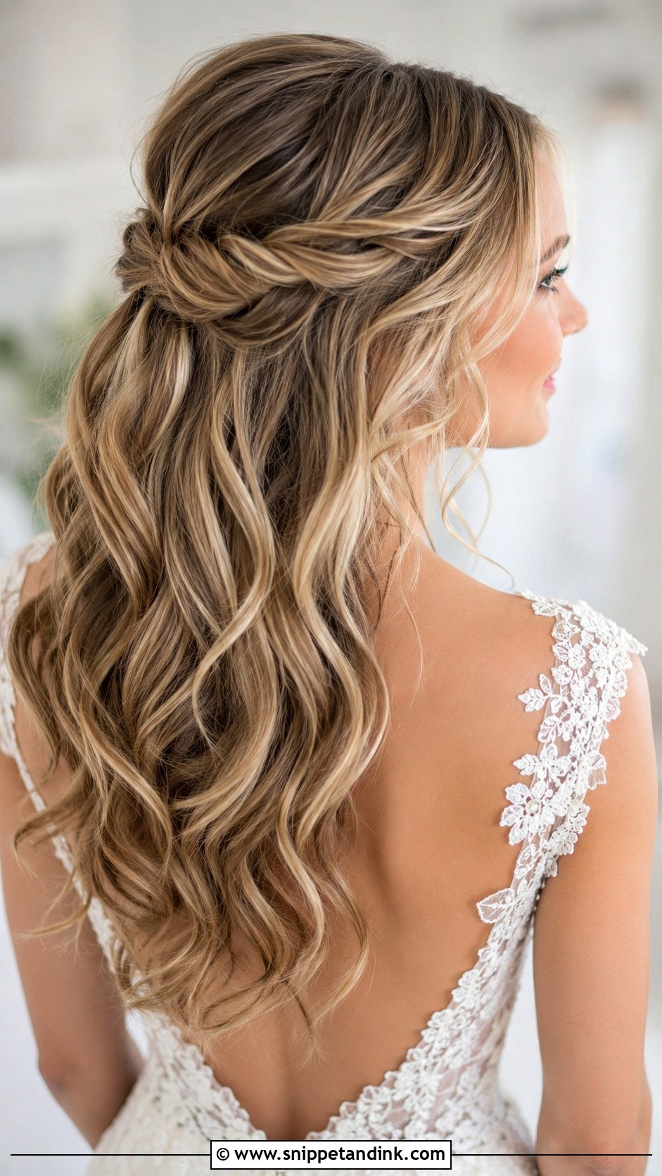 Half Up Half Down Wedding Hair - Snippet and Ink - 25 Wedding Hair for Bride Ideas