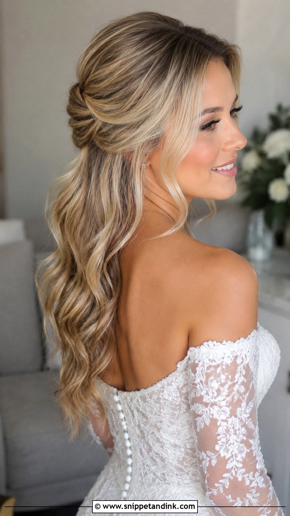 Half Up Half Down Wedding Hair - Snippet and Ink - 30 Wedding Hair Styles