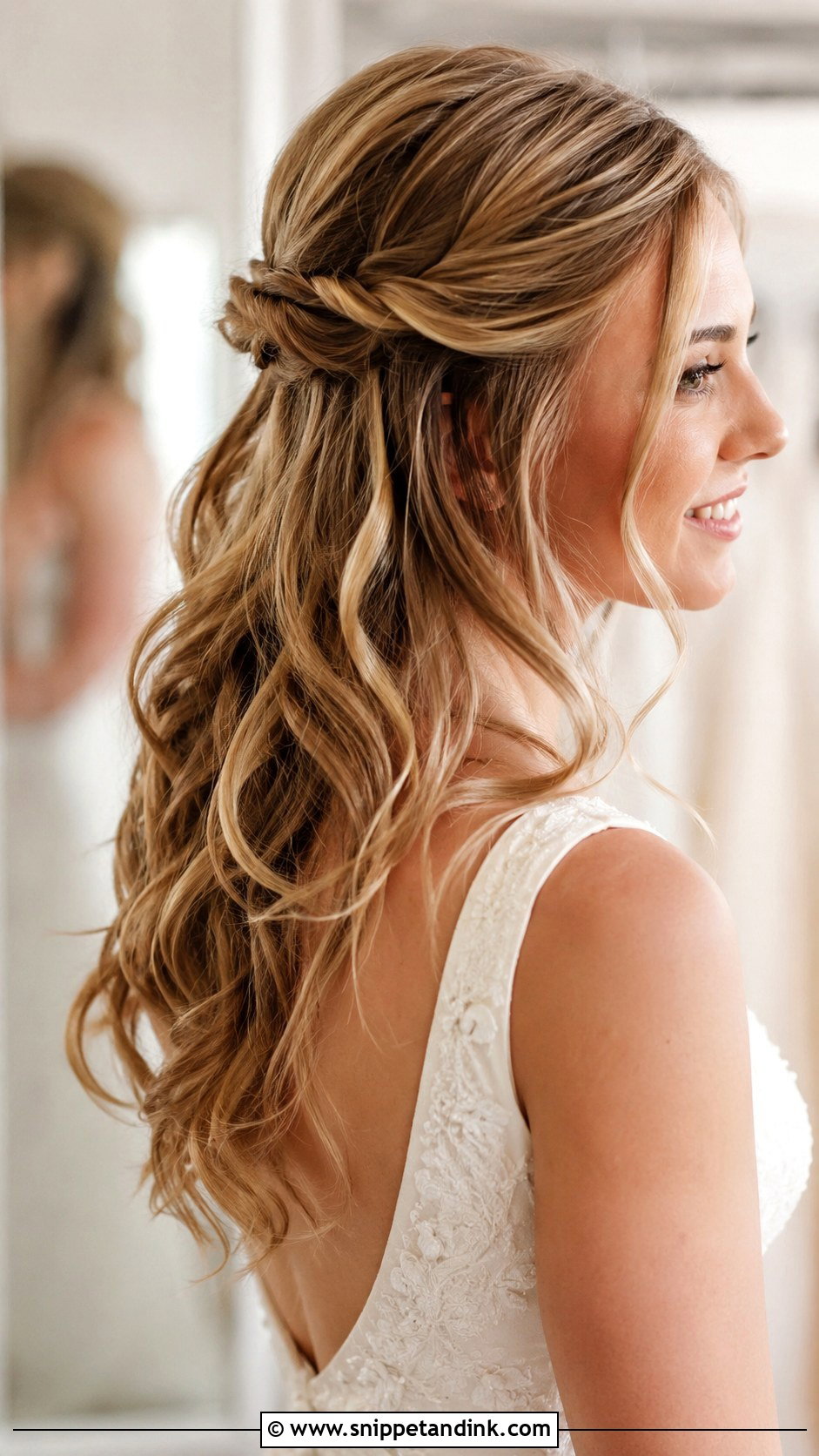 Half Up Half Down Wedding Hair - Snippet and Ink - 35 Bride Hair Ideas