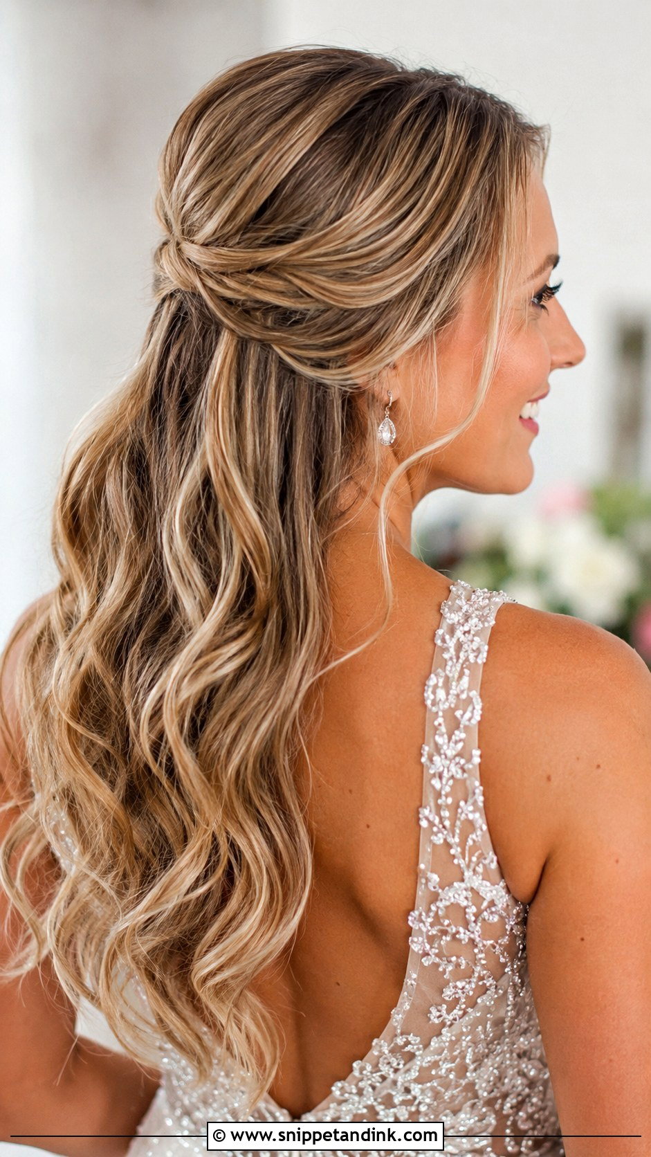 Half Up Half Down Wedding Hair - Snippet and Ink - 35 Wedding Hair Down Ideas