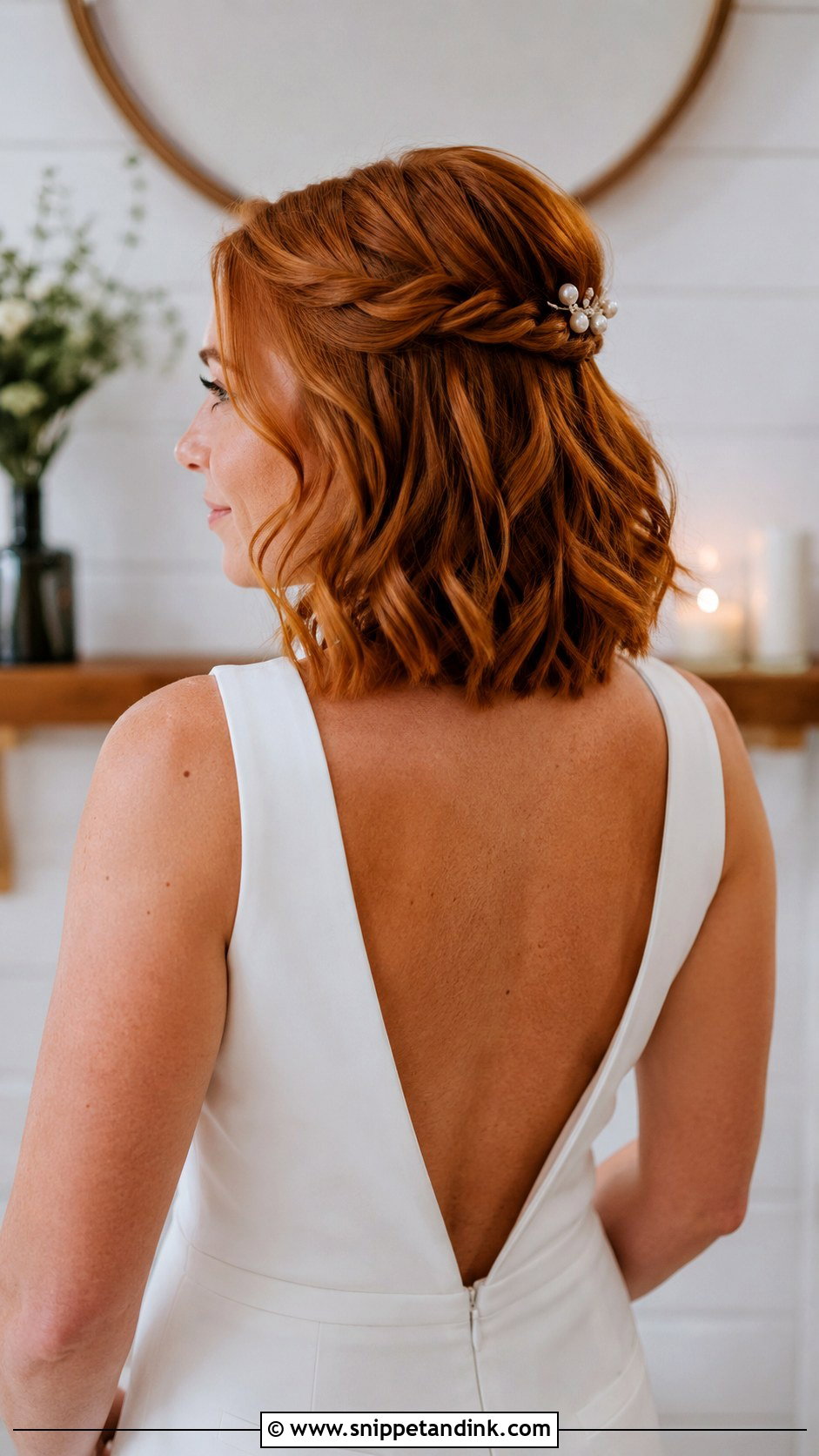 Half Up Half Down Wedding Hair For Short Hair - Snippet and Ink - 15 Half-Up Half-Down Wedding Hair Video Ideas