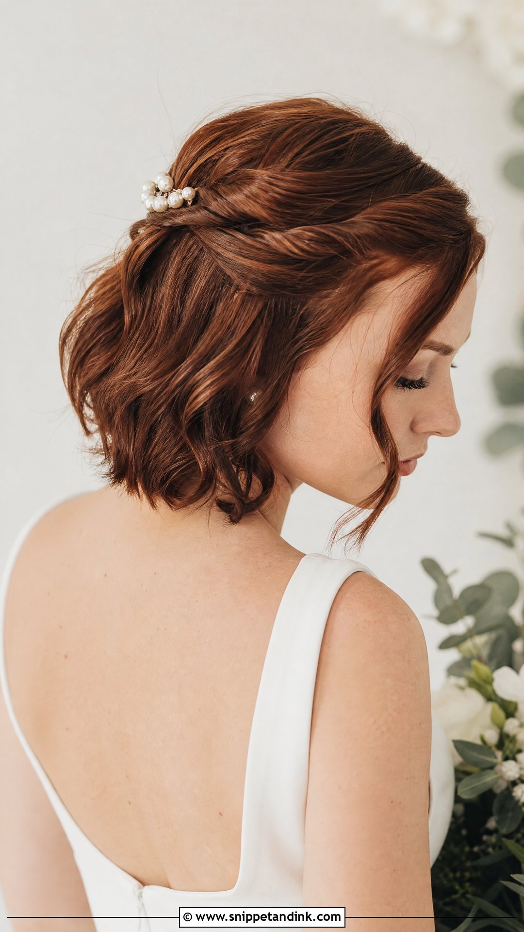 Half Up Half Down Wedding Hair For Short Hair - Snippet and Ink - 20 Simple Half-Up Half-Down Wedding Hairstyles