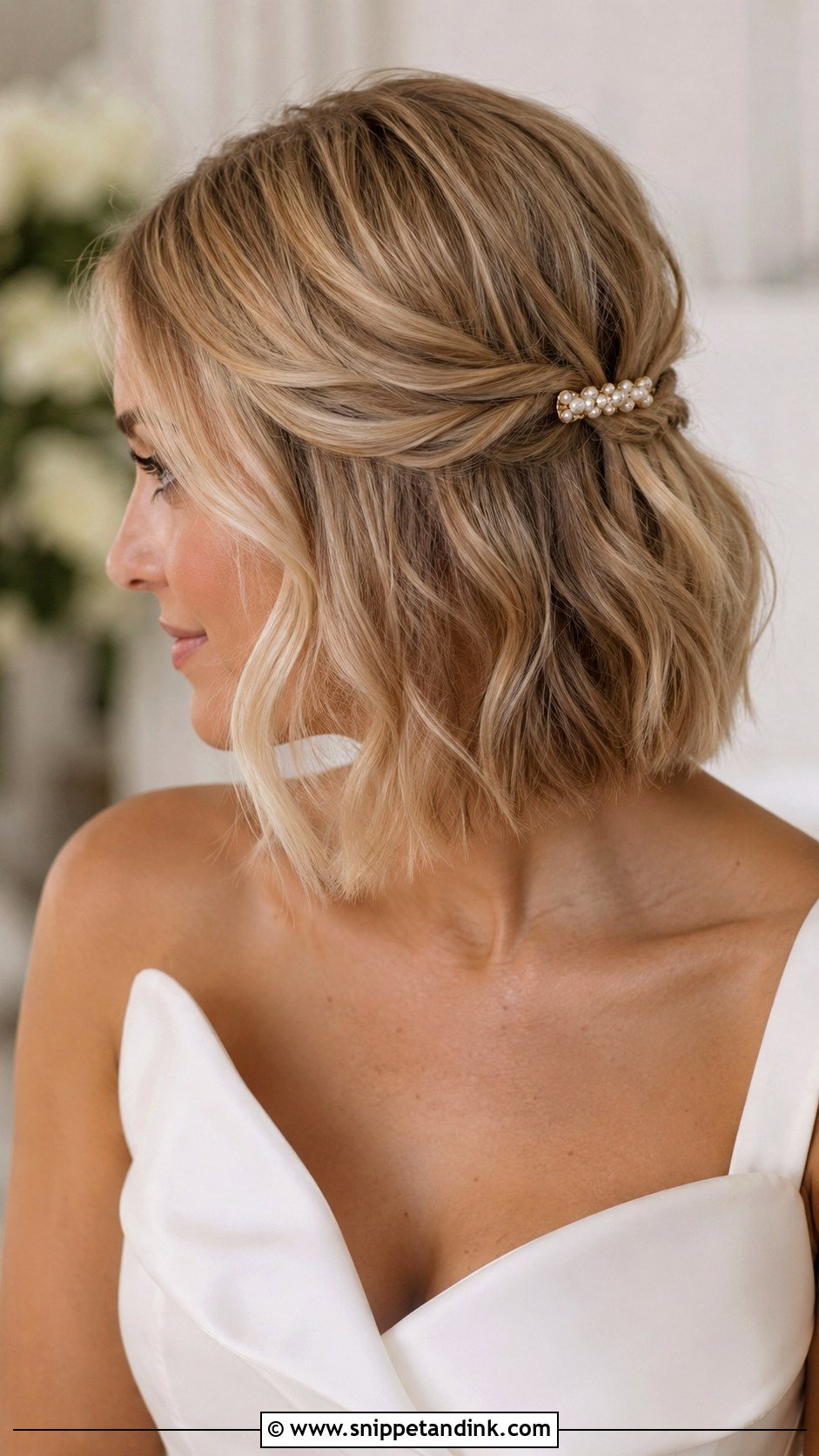 Half Up Half Down Wedding Hair For Short Hair - Snippet and Ink - 15 Half-Up Half-Down Hairstyles for Wedding