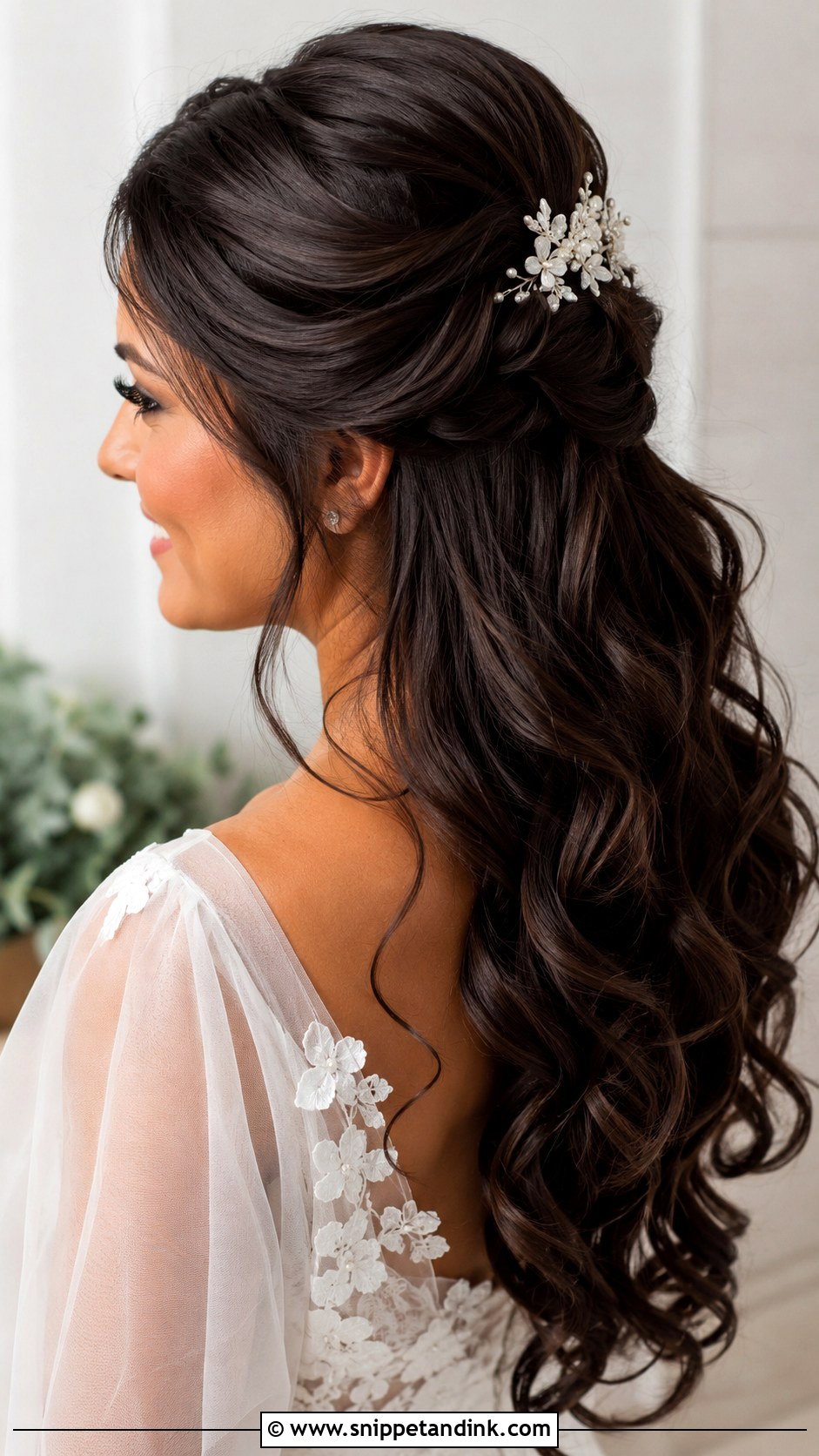 Half Up Half Down Wedding Hair For Thick Hair - Snippet and Ink - 15 Half-Up Half-Down Hairstyles for Wedding