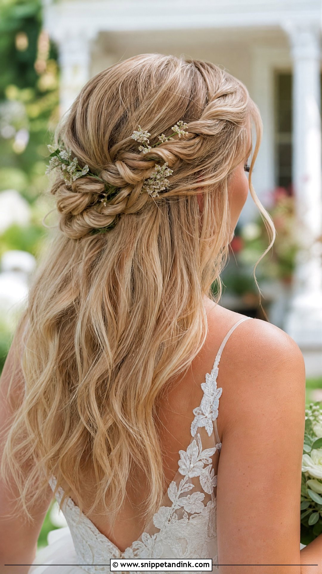Half Up Half Down Wedding Hair With A Braid - Snippet and Ink - 20 Simple Half-Up Half-Down Wedding Hairstyles