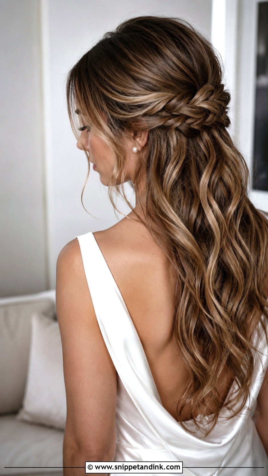 Half Up Half Down Wedding Hair With A Braid - Snippet and Ink - 15 How to Half-Up Half-Down Wedding Hair Ideas