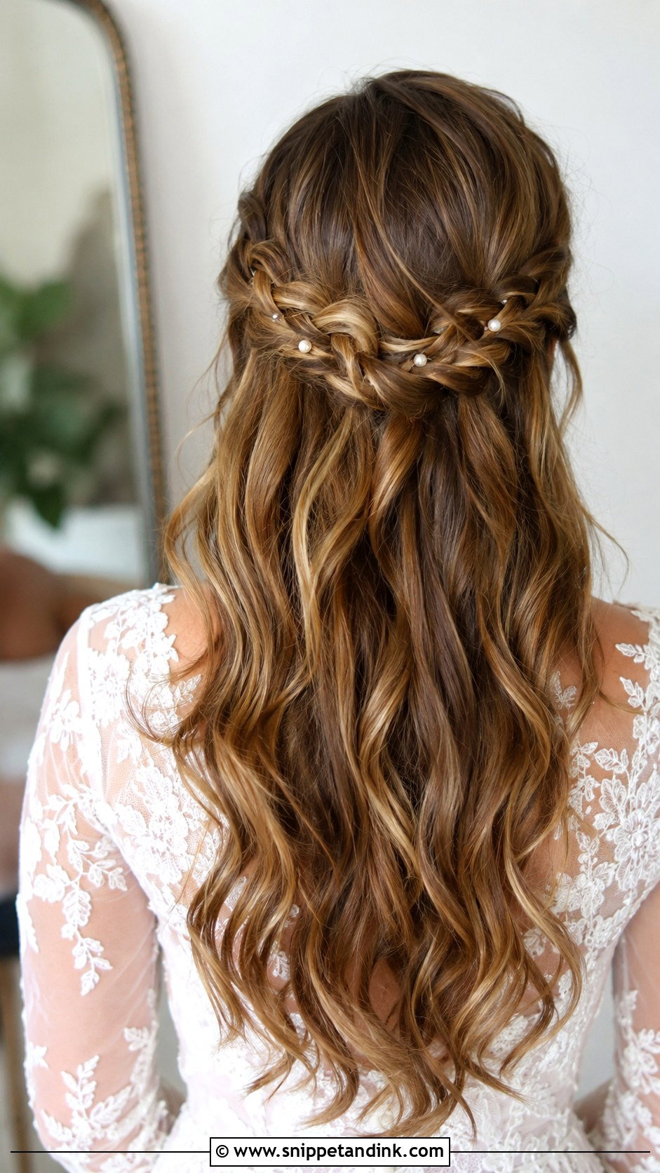 Half Up Half Down Wedding Hair With Braid - Snippet and Ink - 15 Half-Up Half-Down Wedding Hair Video Ideas
