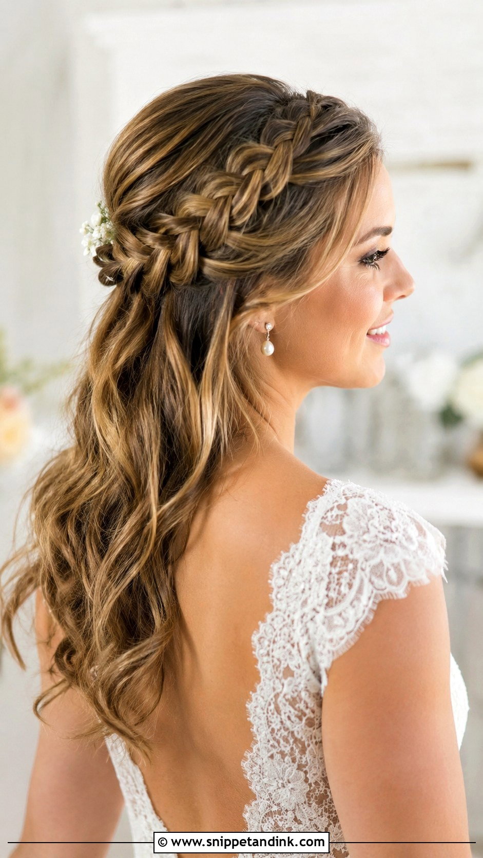 Half Up Half Down Wedding Hair With Braid - Snippet and Ink - 15 Half-Up Half-Down Hairstyles for Wedding