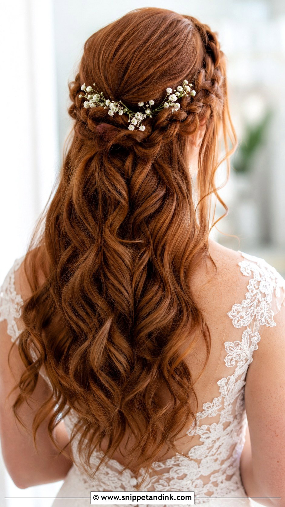 Half Up Half Down Wedding Hair With Braids And Flowers - Snippet and Ink - 20 Half-Up Half-Down Wedding Hair with Flowers
