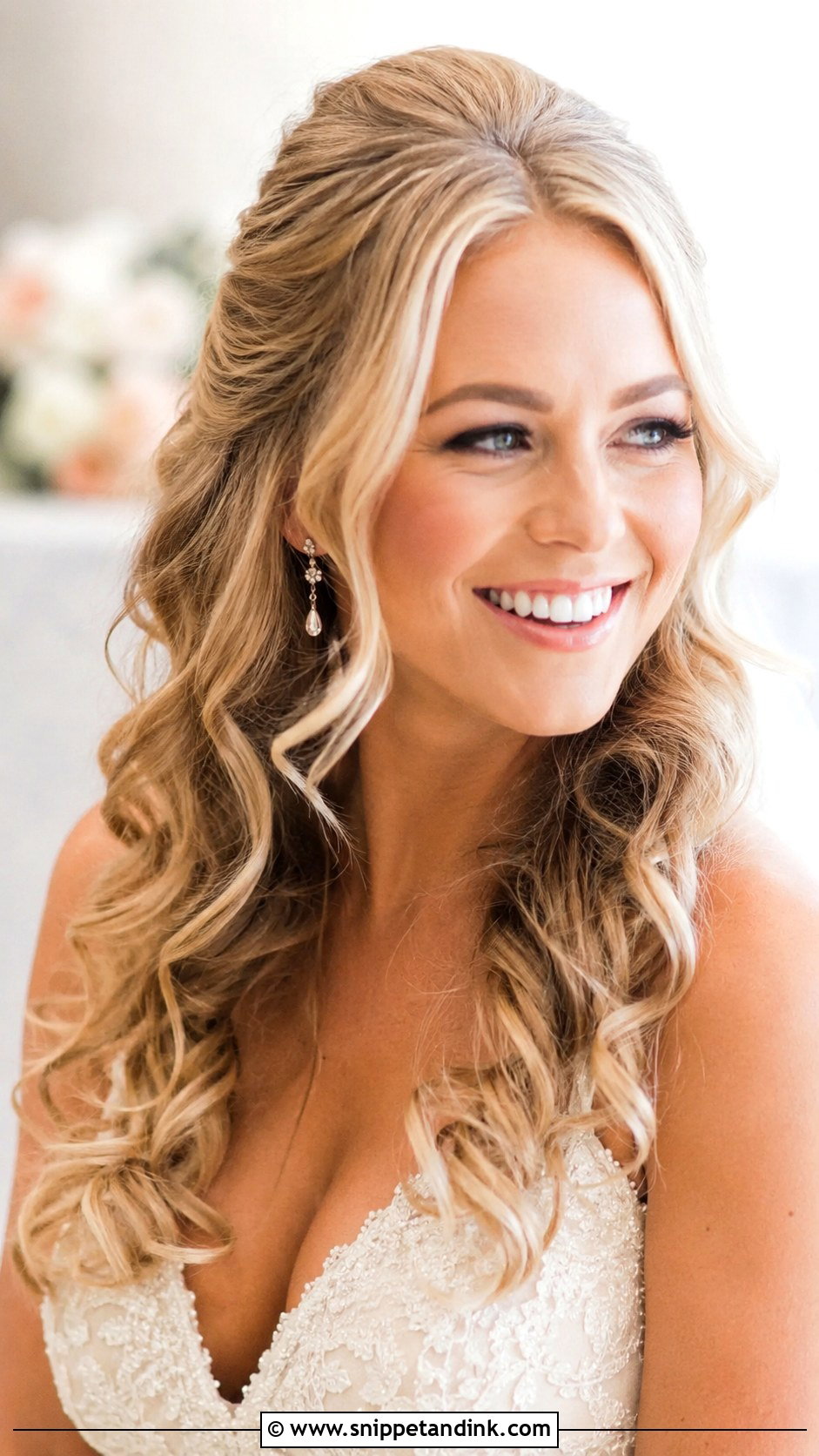 Half Up Half Down Wedding Hair With Curls - Snippet and Ink - 15 Half-Up Half-Down Hairstyles for Wedding