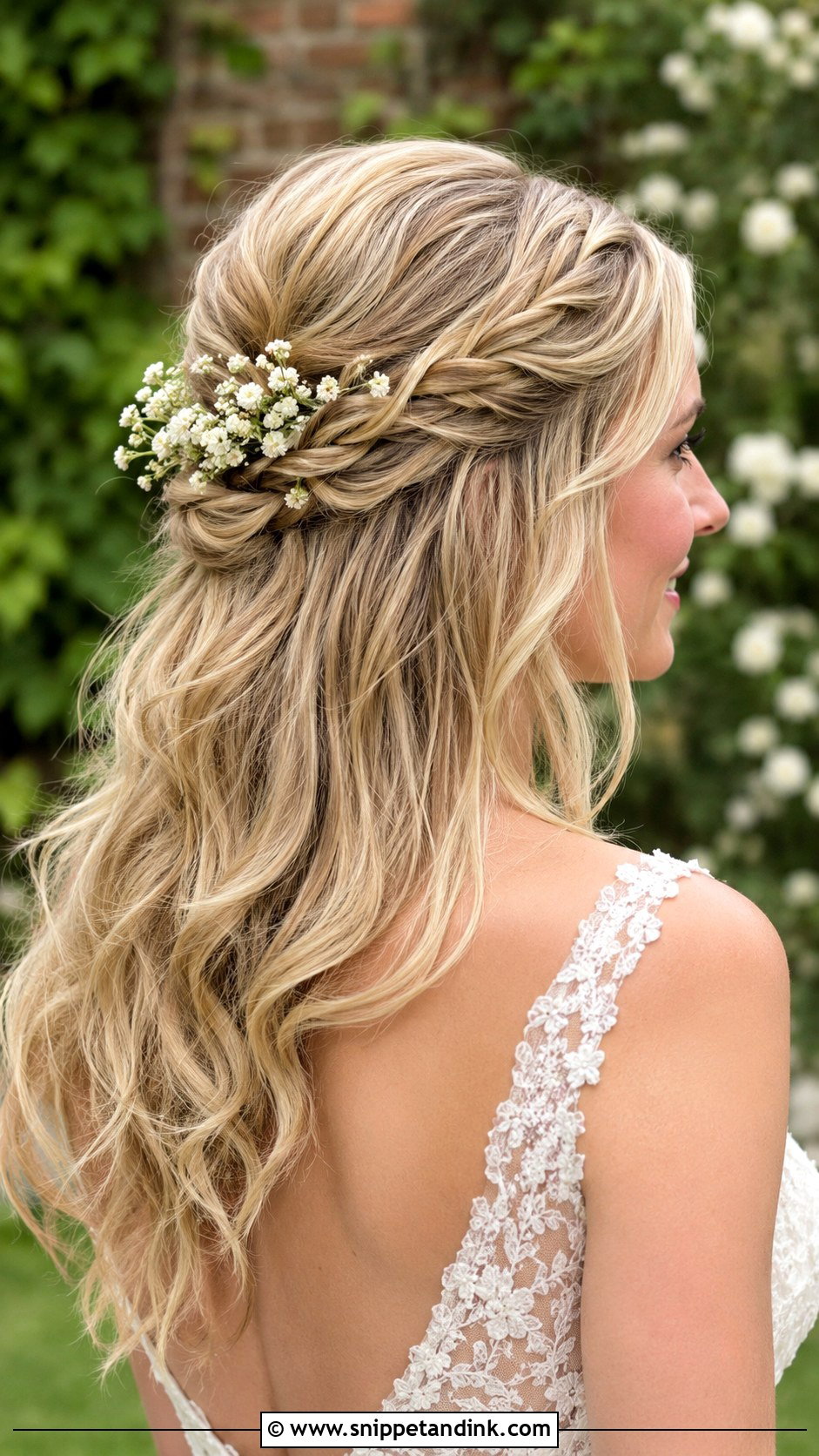 Half Up Half Down Wedding Hair With Flowers - Snippet and Ink - 15 How to Half-Up Half-Down Wedding Hair Ideas