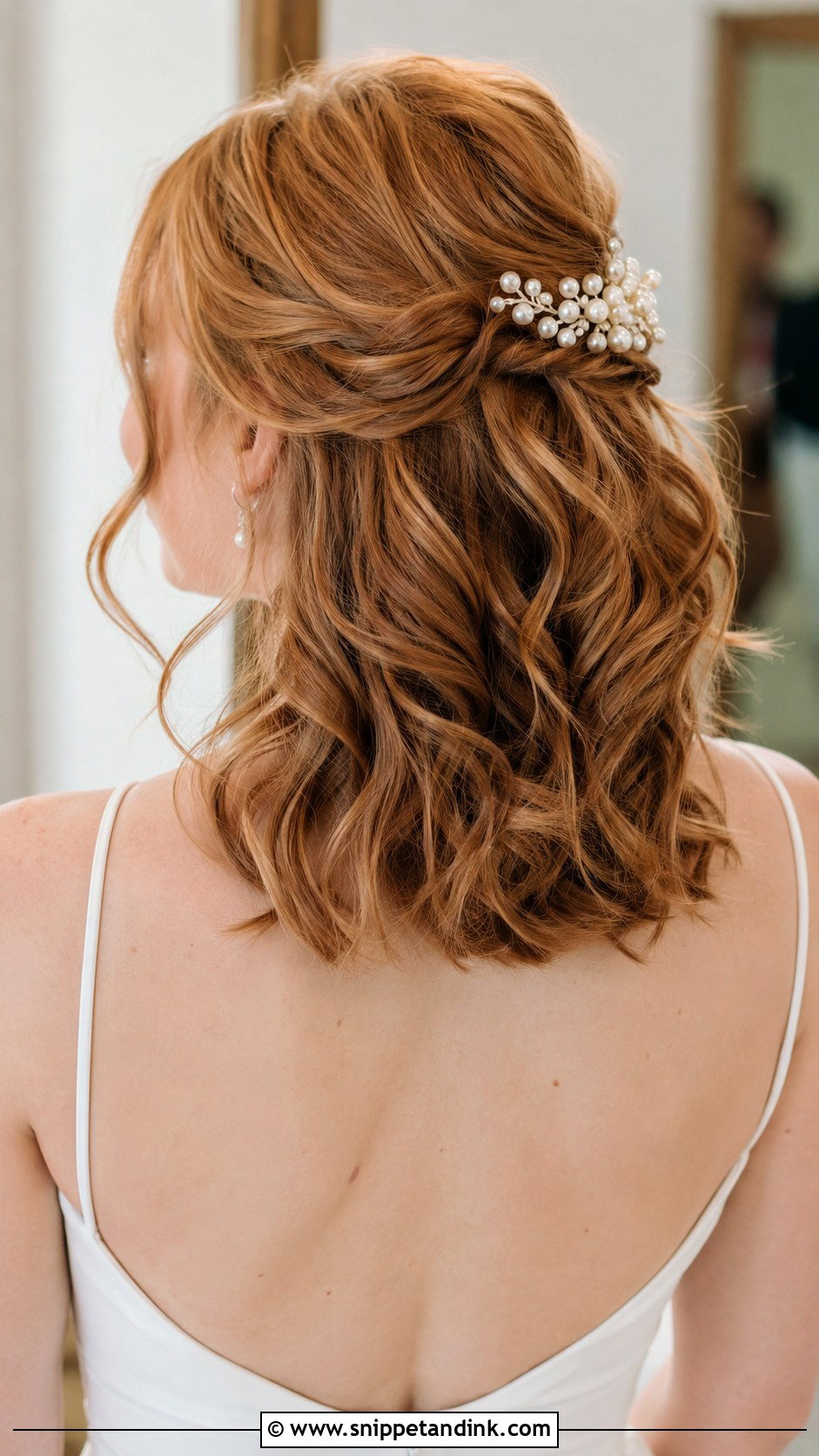 Half Up Half Down Wedding Hair With Medium Hair - Snippet and Ink - 20 Half-Up Half-Down Wedding Hair Volume Ideas