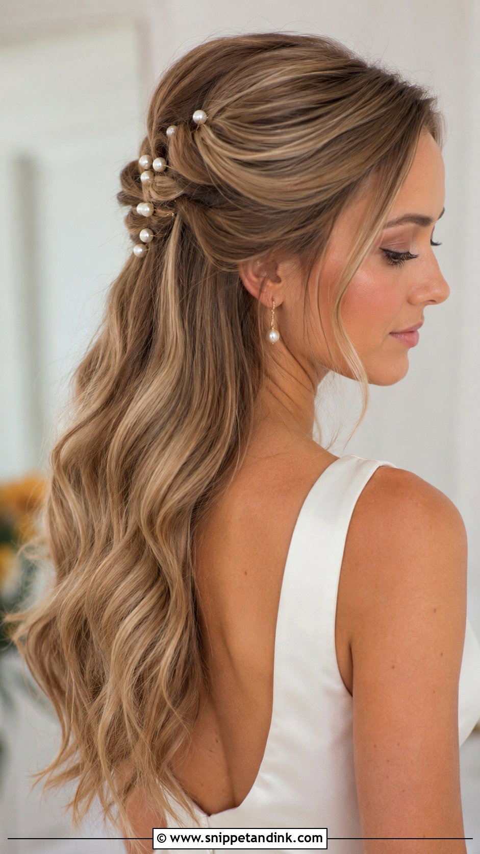 Half Up Half Down Wedding Hair With Pearls - Snippet and Ink - 15 Half-Up Half-Down Hairstyles for Wedding
