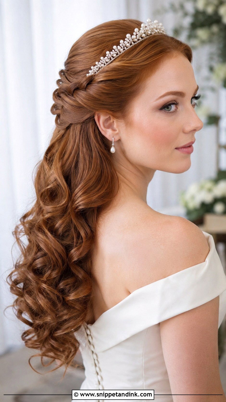 Half Up Half Down Wedding Hair With Tiara And Twists - Snippet and Ink - 15 Half-Up Half-Down Wedding Hair with a Tiara Ideas