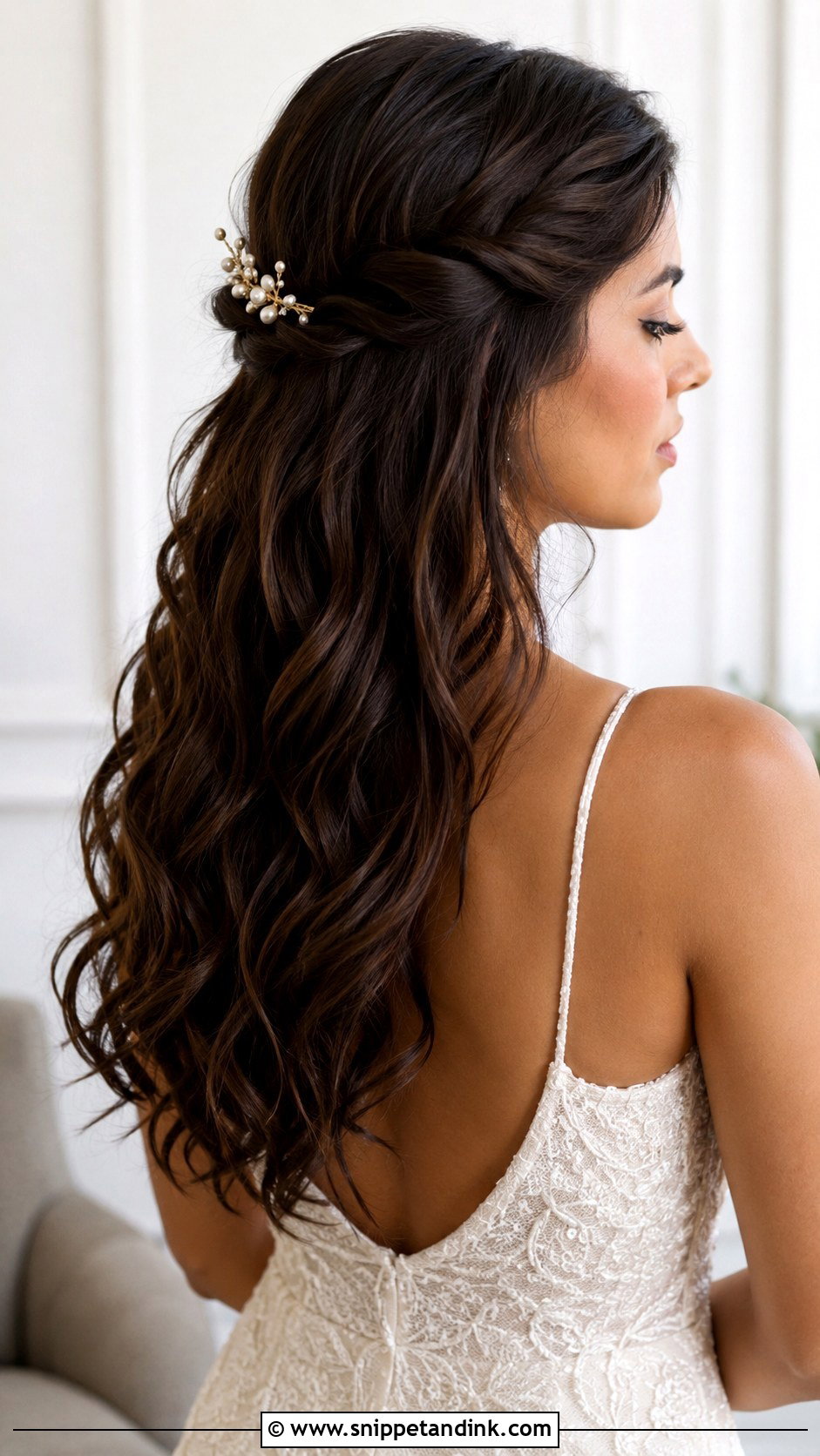 Half Up Half Down Wedding Hair With Twisted Clip - Snippet and Ink - 20 Half-Up Half-Down Wedding Hair with Clip Ideas