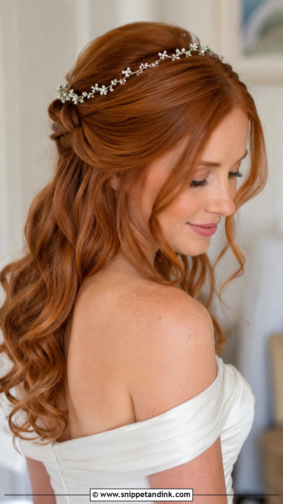 Half Up Half Down Wedding Hair With Twisted Crown - Snippet and Ink - 15 Half-Up Half-Down Wedding Hair with Crown Ideas