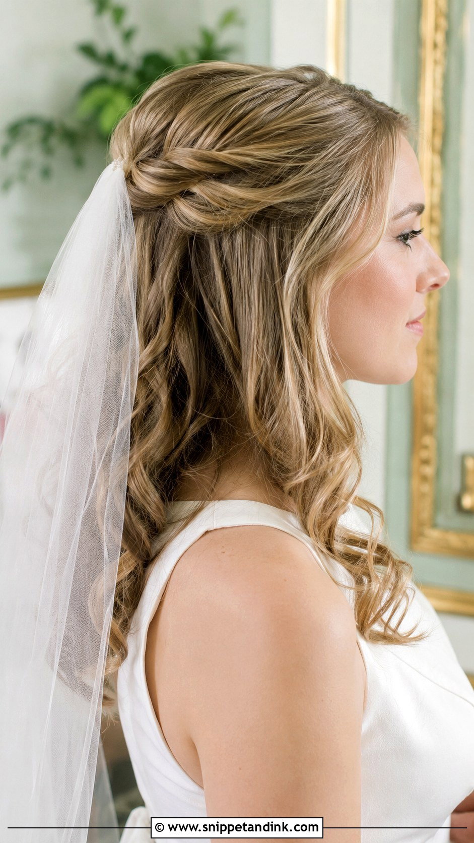 Half Up Half Down Wedding Hair With Veil - Snippet and Ink - 15 Half-Up Half-Down Hairstyles for Wedding