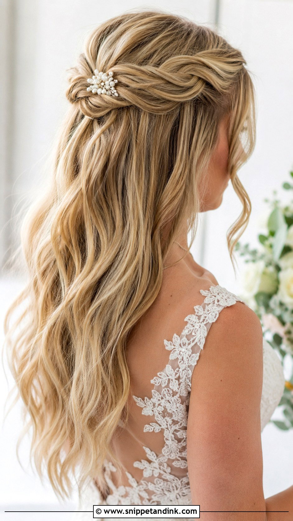 Half Up Half Down Wedding Hair for Long Hair - Snippet and Ink - 20 Wedding Hair for Long Hair Ideas