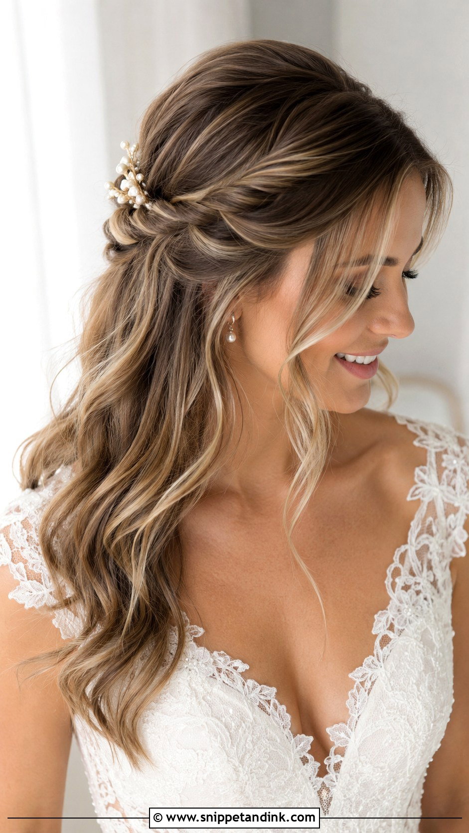 Half Up Half Down Wedding Hair for Round Face - Snippet and Ink - 25 Wedding Hair for Round Face Ideas