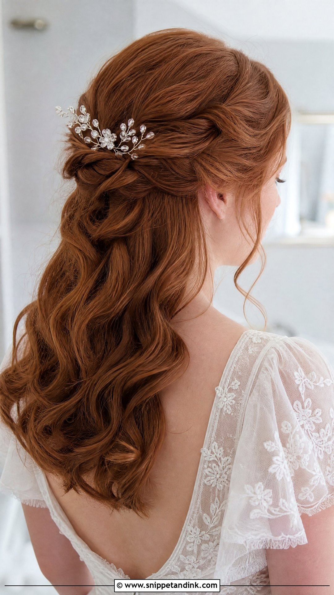 Half Up Half Down Wedding Hair - Snippet and Ink - 15 Beautiful Wedding Hair Ideas