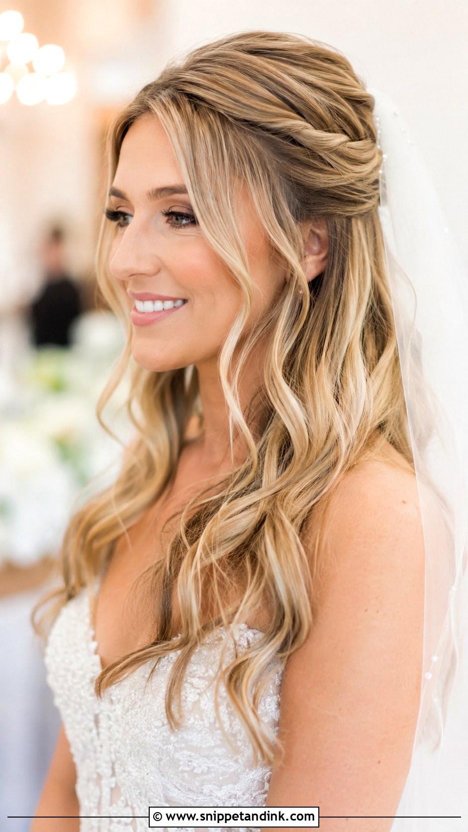 Half Up Half Down Wedding Hairstyle - Snippet and Ink - 30 Bride Wedding Hairstyles