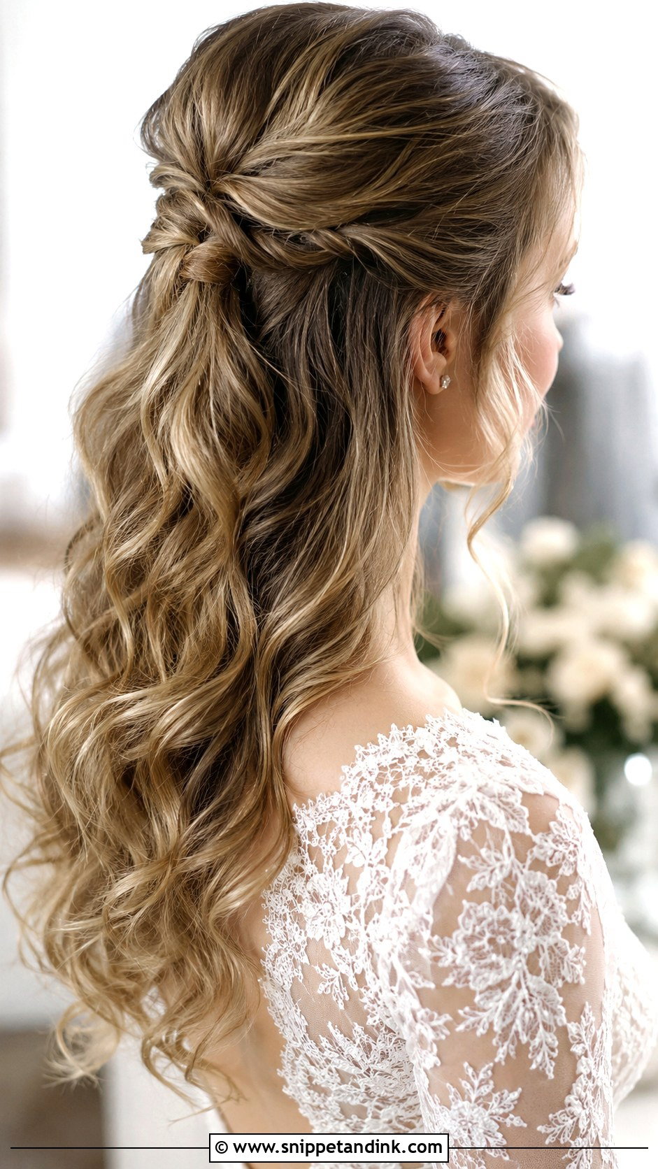 Half Up Half Down Wedding Hairstyle - Snippet and Ink - 30 Easy Wedding Hairstyles Do It Yourself