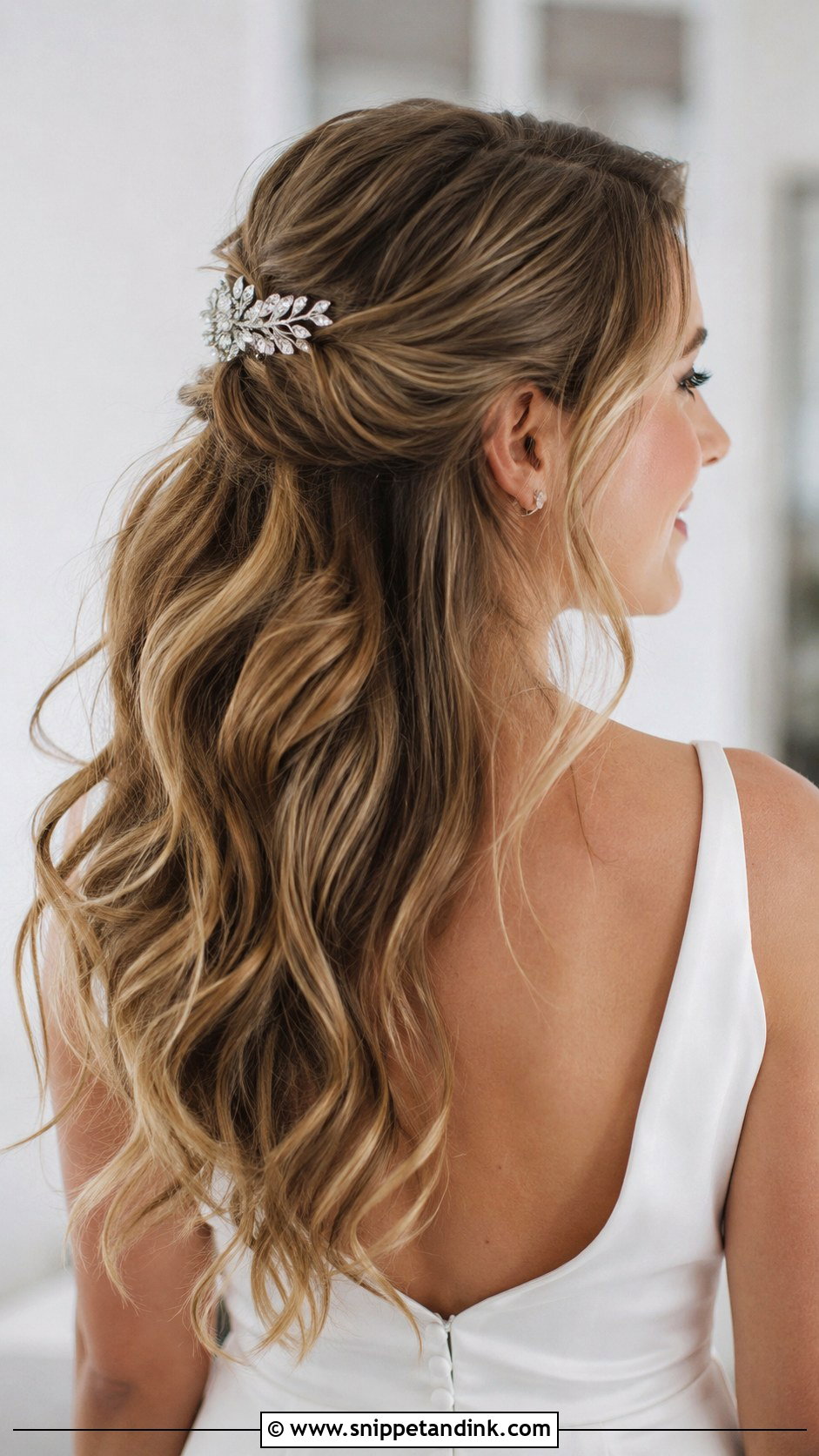 Half Up Half Down Wedding Hairstyle - Snippet and Ink - 30 Front Hair Styles for Wedding