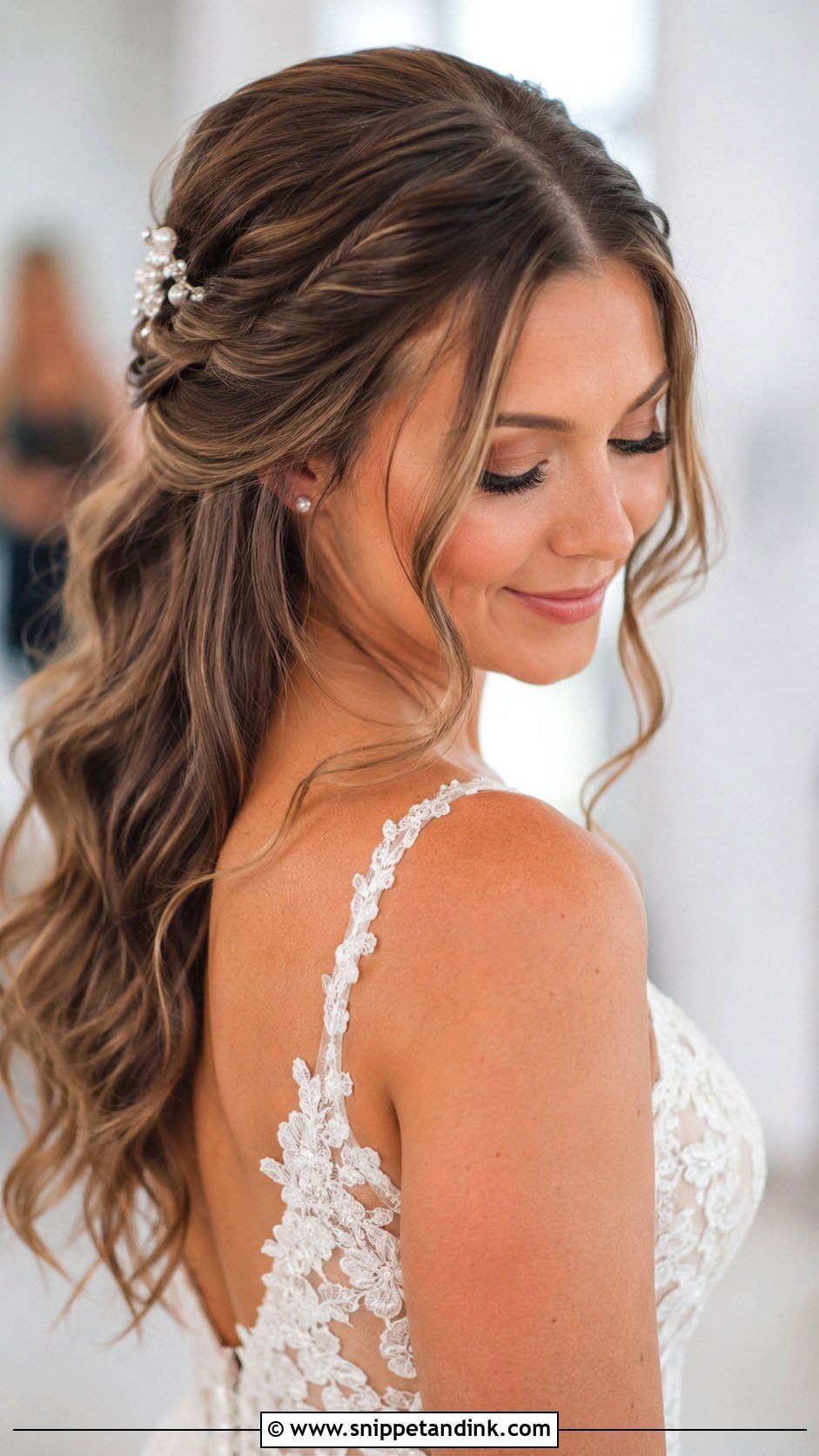 Half Up Half Down Wedding Hairstyle - Snippet and Ink - 30 Wedding Hairstyles 2025