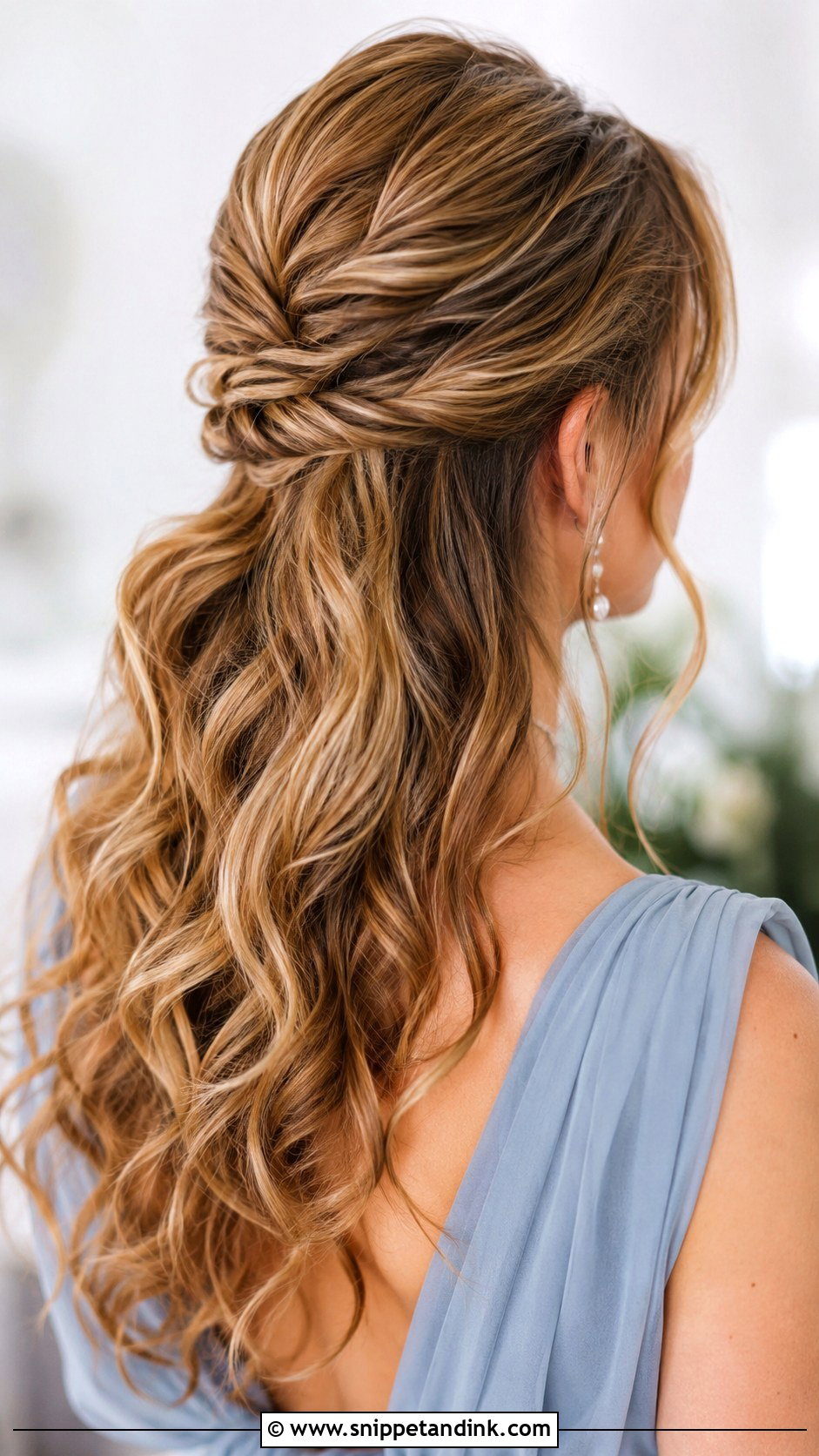 Half Up Half Down Wedding Hairstyle - Snippet and Ink - 30 Wedding Hairstyles for Bridesmaids