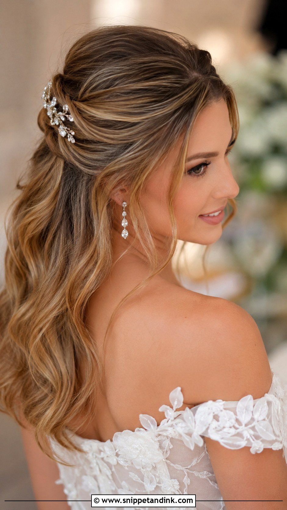 Half Up Half Down Wedding Hairstyle - Snippet and Ink - 35 Hair Styles for Wedding