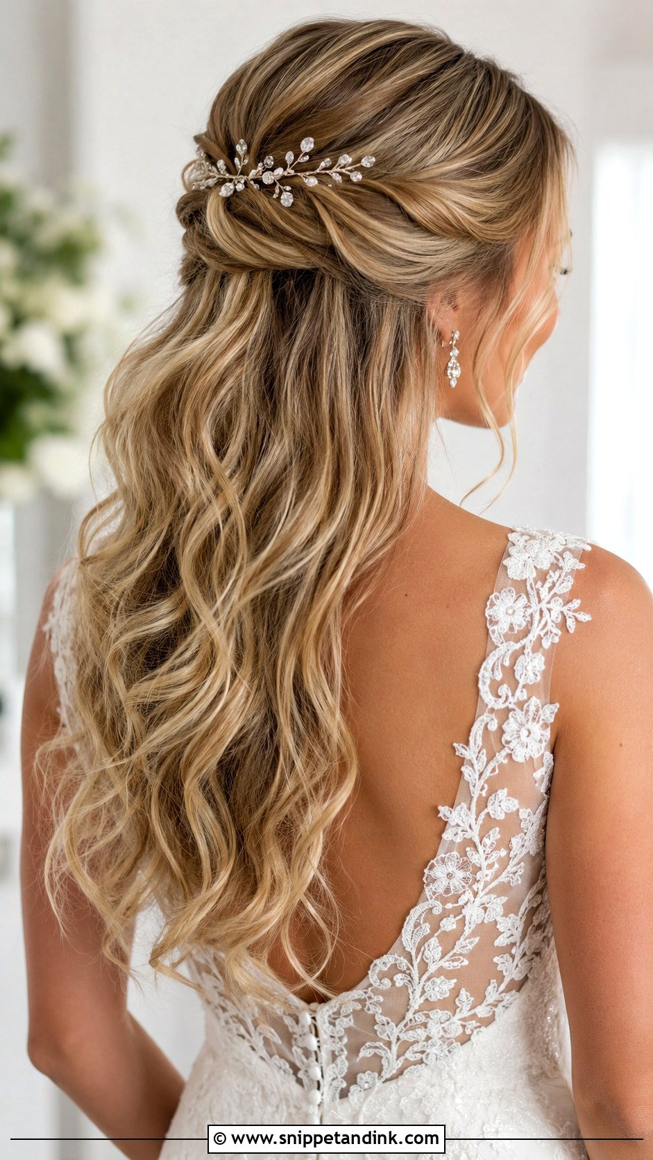 Half Up Half Down Wedding Hairstyle - Snippet and Ink - 35 Hairstyles for Wedding