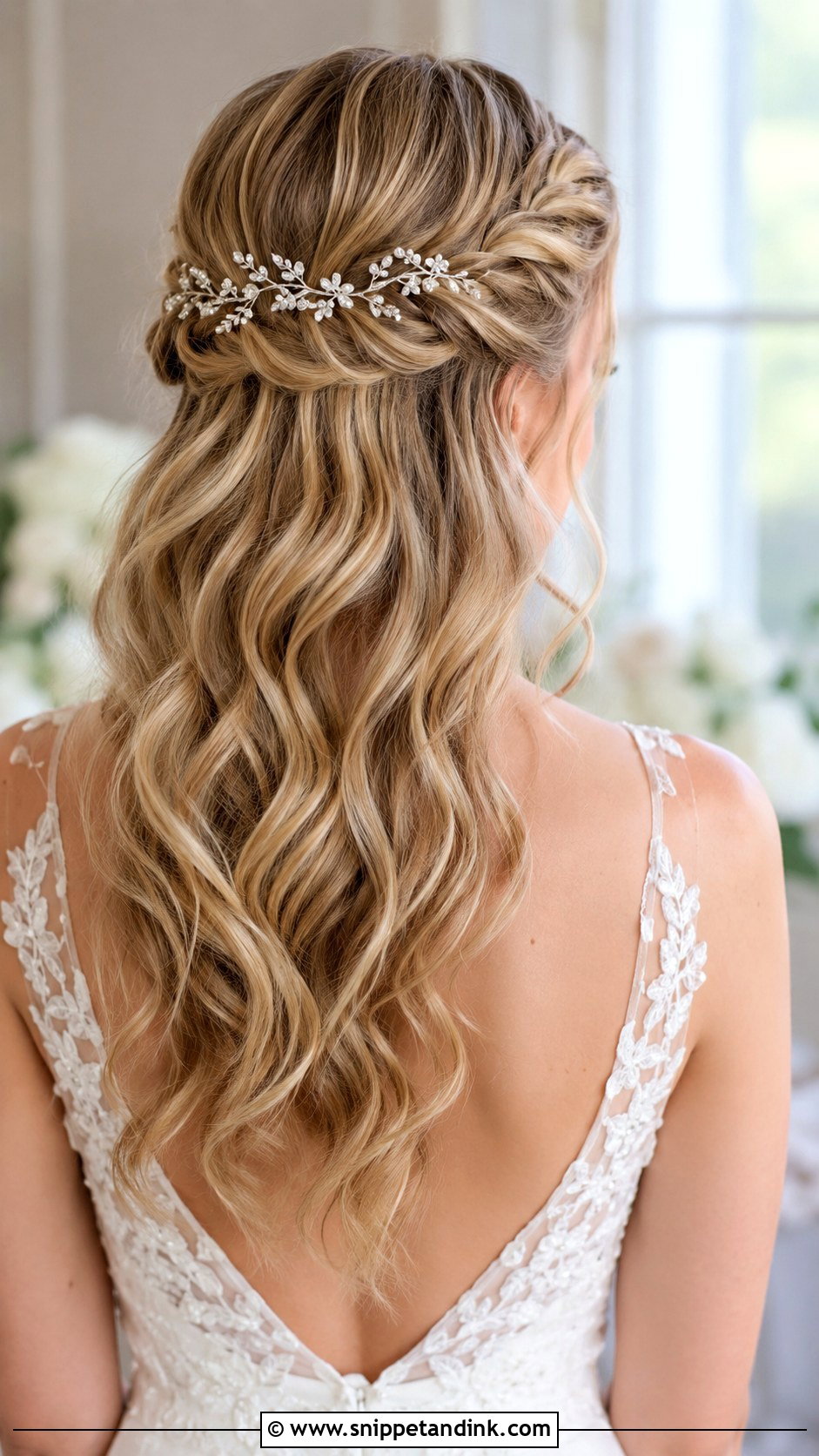 Half Up Half Down Wedding Hairstyle - Snippet and Ink - 35 Wedding Hairstyle Ideas