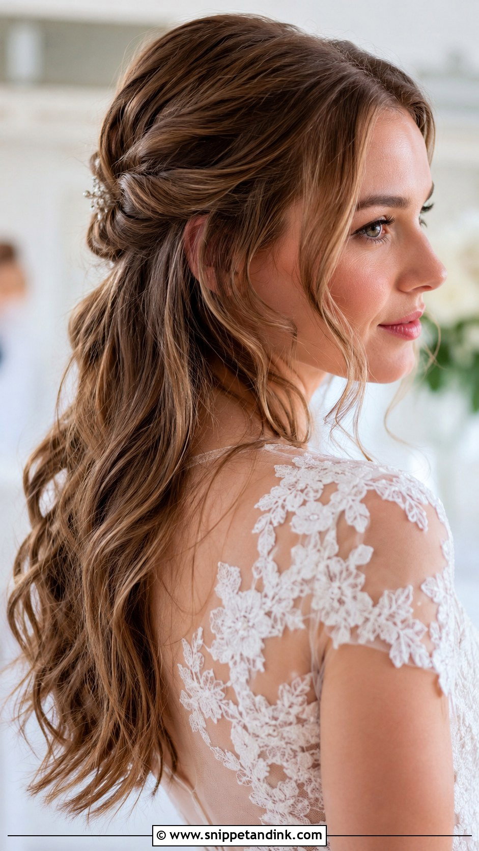 Half Up Half Down Wedding Hairstyle - Snippet and Ink - 35 Wedding Hairstyles