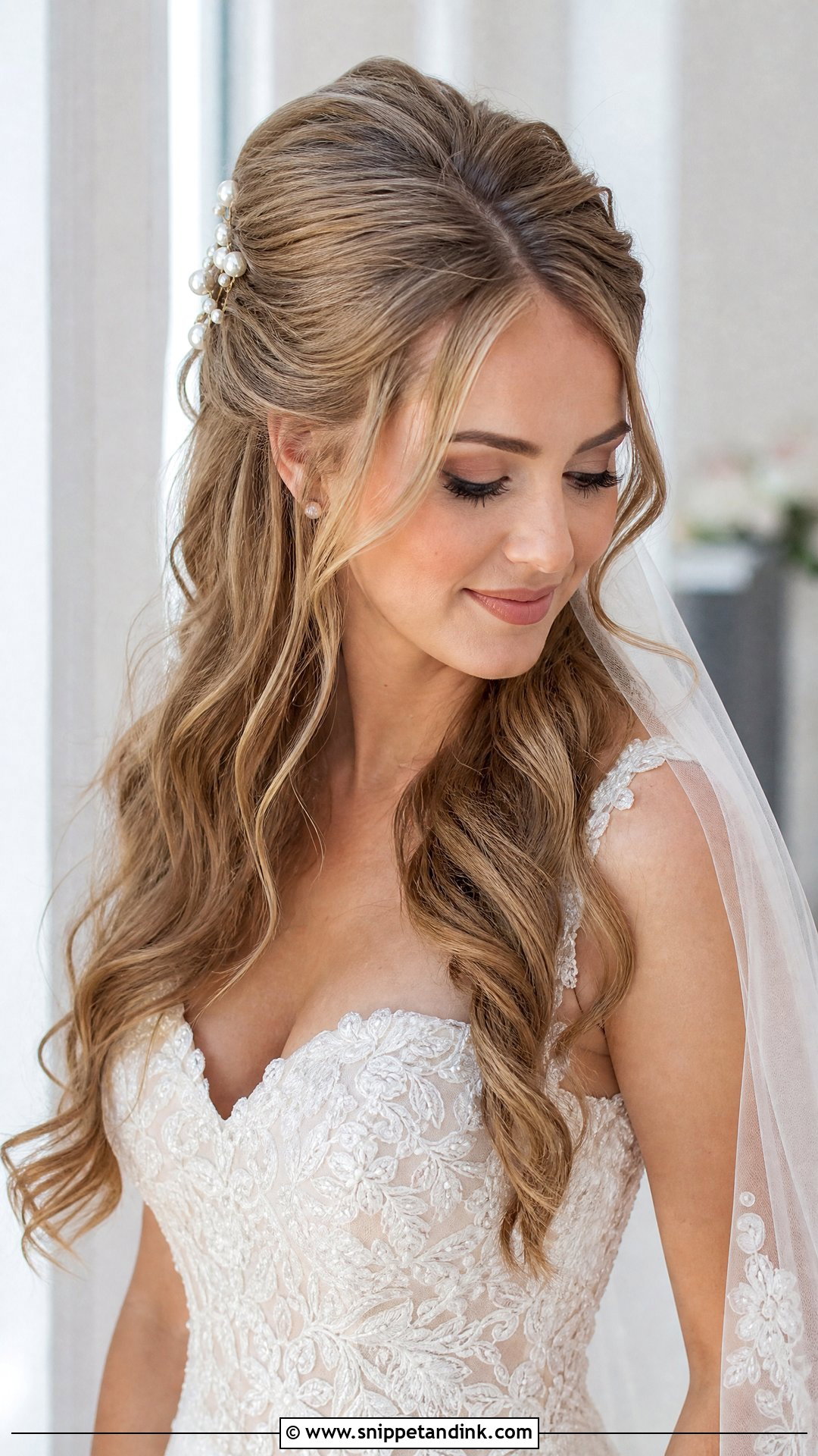 Half Up Half Down Wedding Hairstyle - Snippet and Ink - 20 Long Hair Wedding Hair Styles