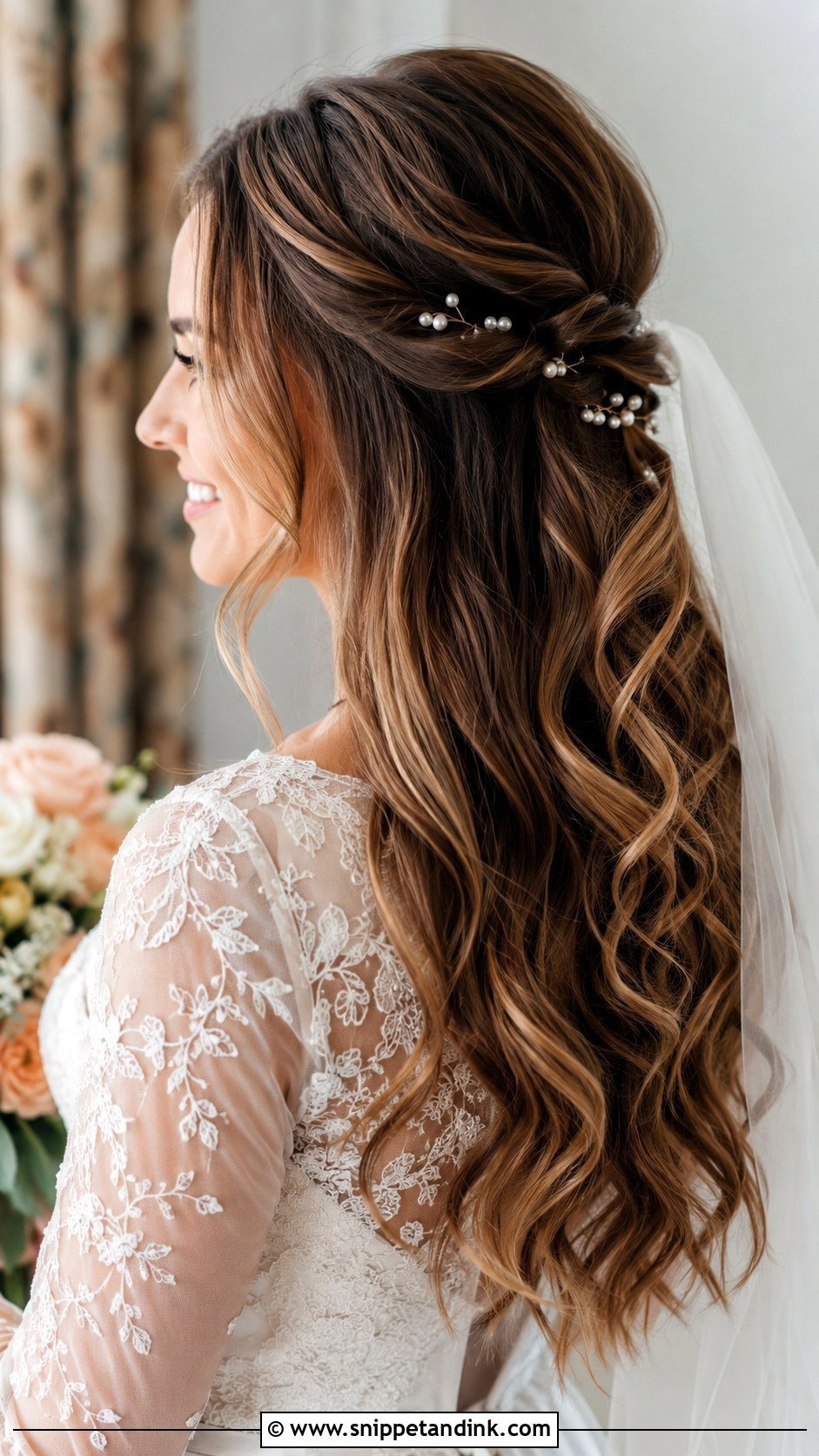 Half Up Half Down Wedding Hairstyle - Snippet and Ink - 15 Luxury Wedding Hairstyles
