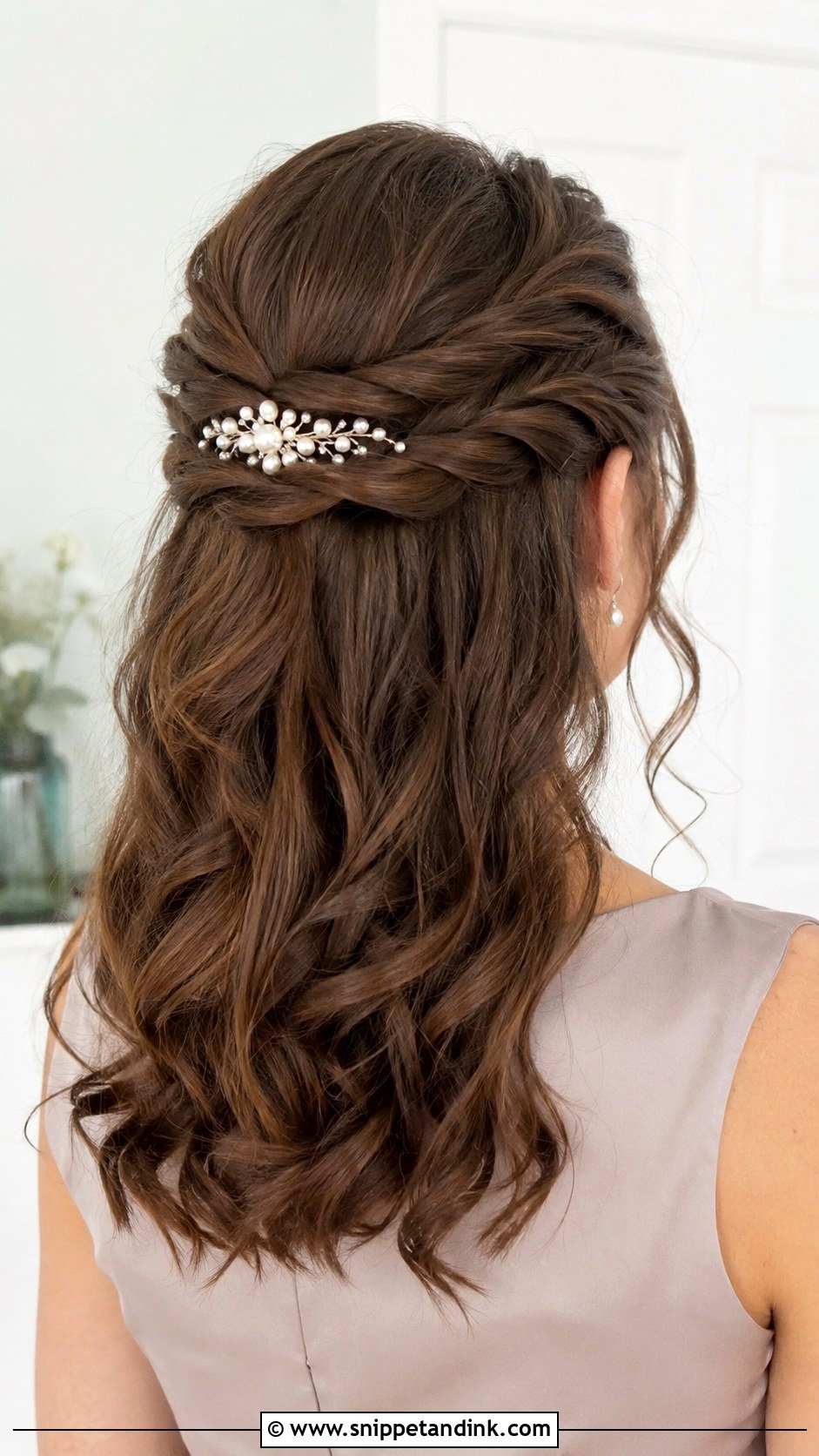 Half Up Half Down Wedding Hairstyle - Snippet and Ink - 15 Self Hairstyle for Wedding Ideas