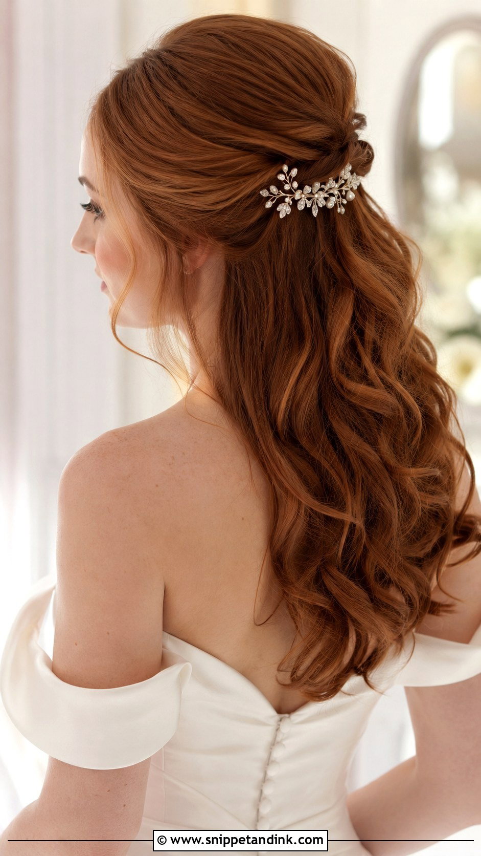 Half Up Half Down Wedding Hairstyle - Snippet and Ink - 15 Simple Elegant Wedding Hairstyles