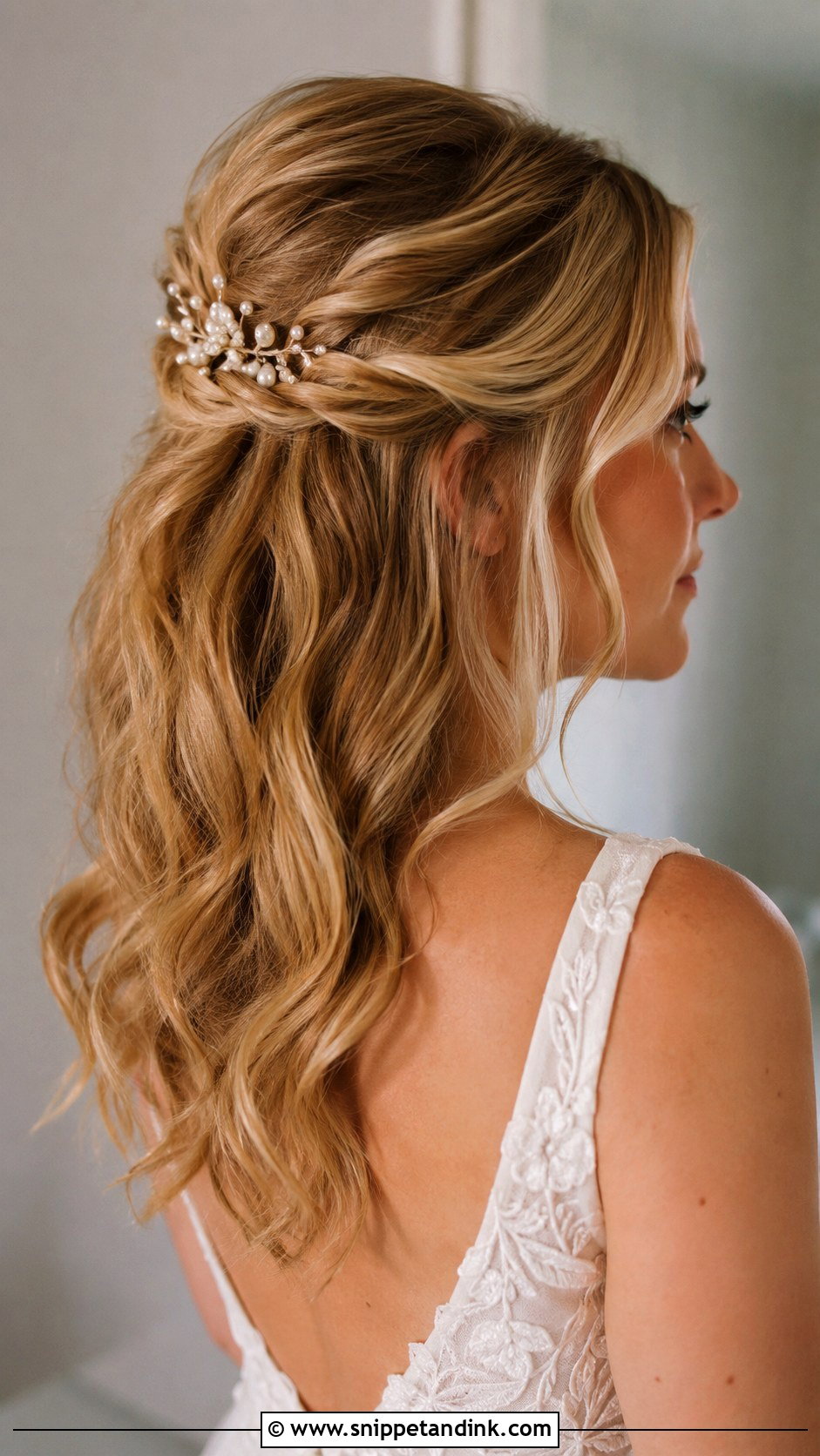 Half Up Half Down Wedding Hairstyle - Snippet and Ink - 15 Simple Long Hairstyles for Wedding