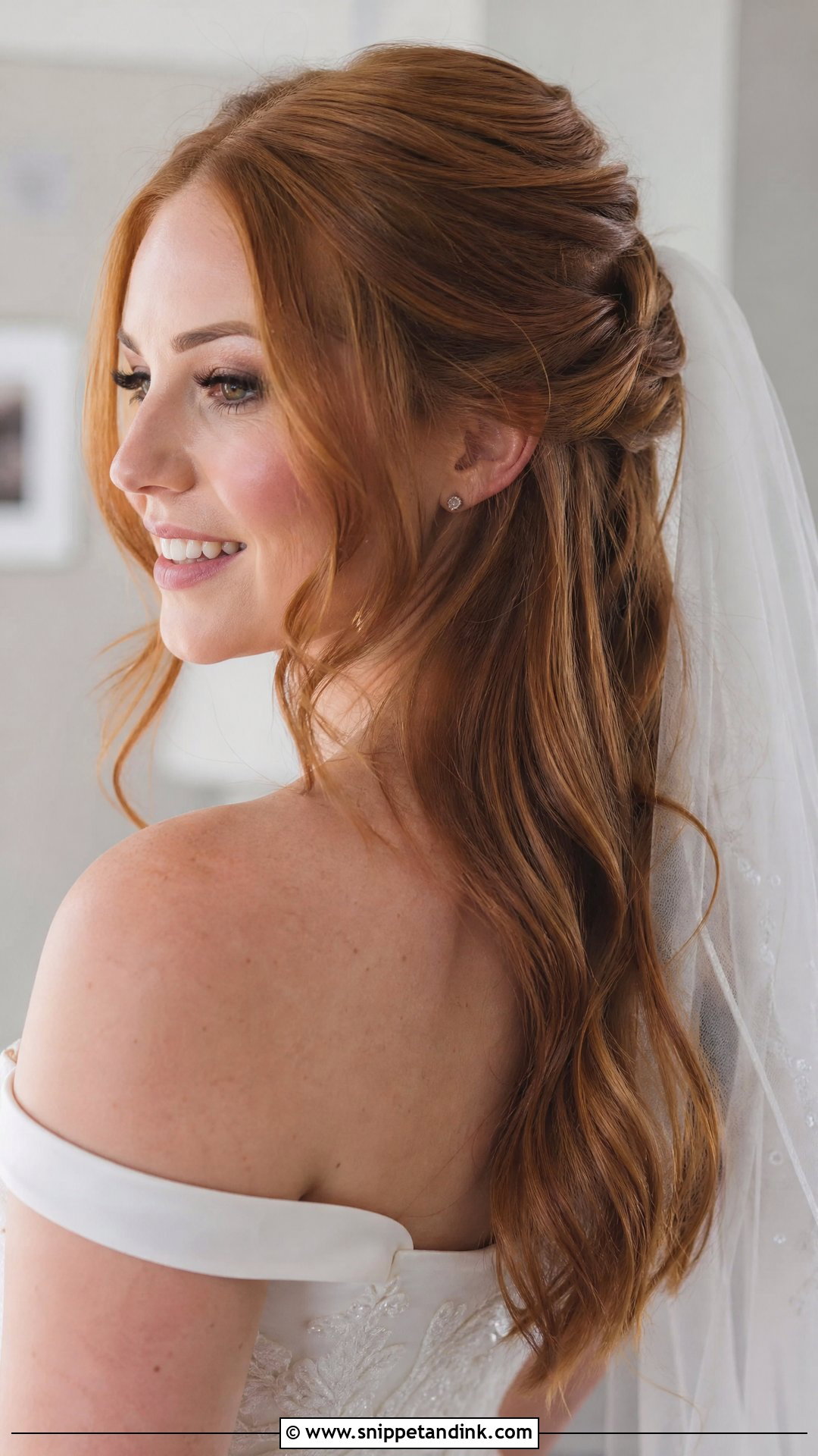 Half Up Half Down Wedding Hairstyle - Snippet and Ink - 15 Chic Wedding Hairstyles