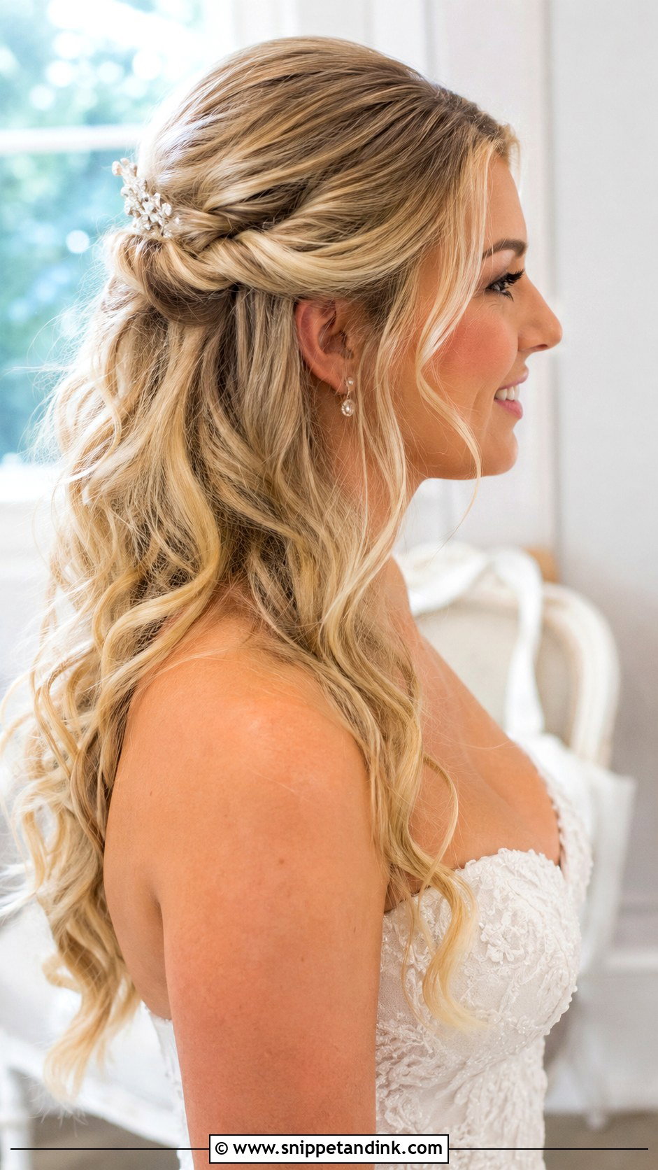 Half Up Half Down Wedding Hairstyle - Snippet and Ink - 20 Beautiful Wedding Hairstyles