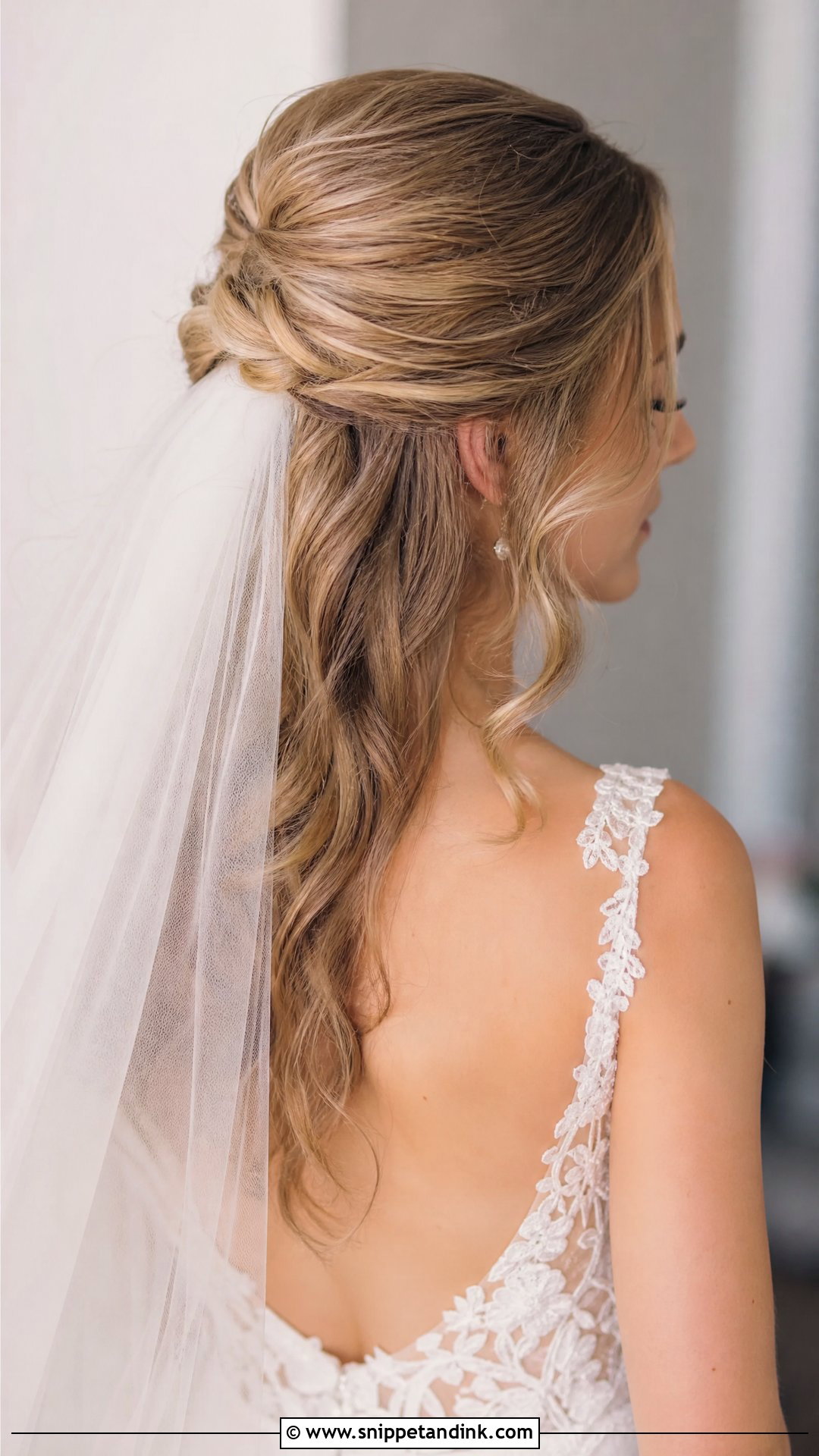 Half Up Half Down Wedding Hairstyle - Snippet and Ink - 20 Bridal Hair Design Ideas