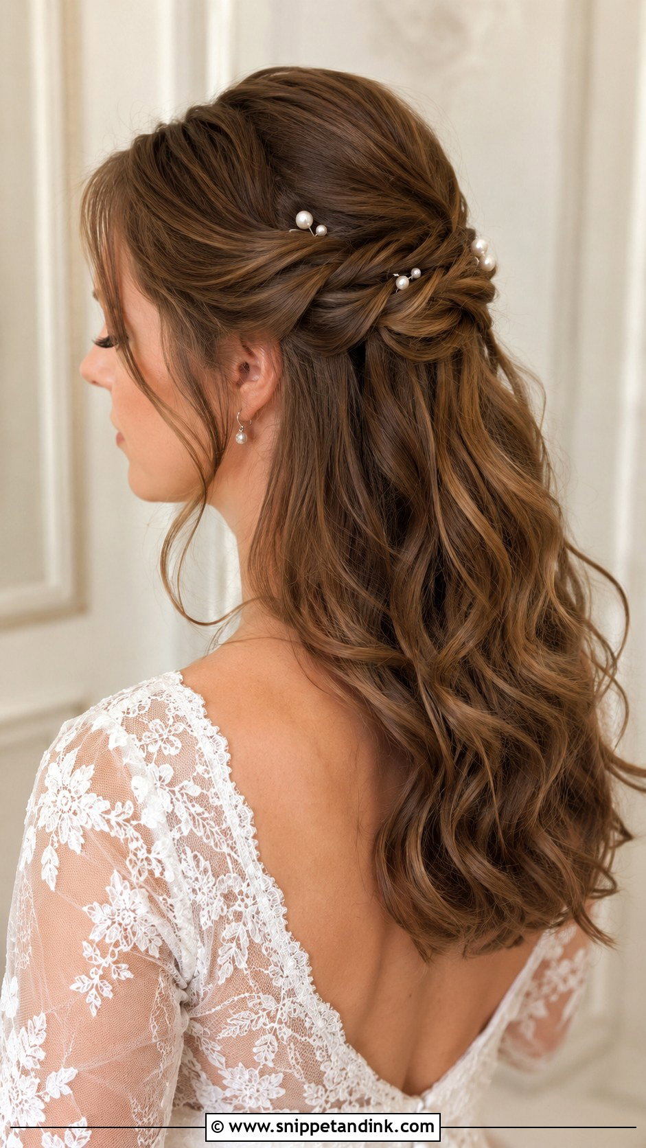 Half Up Half Down Wedding Hairstyle - Snippet and Ink - 20 Bridal Long Hairstyles