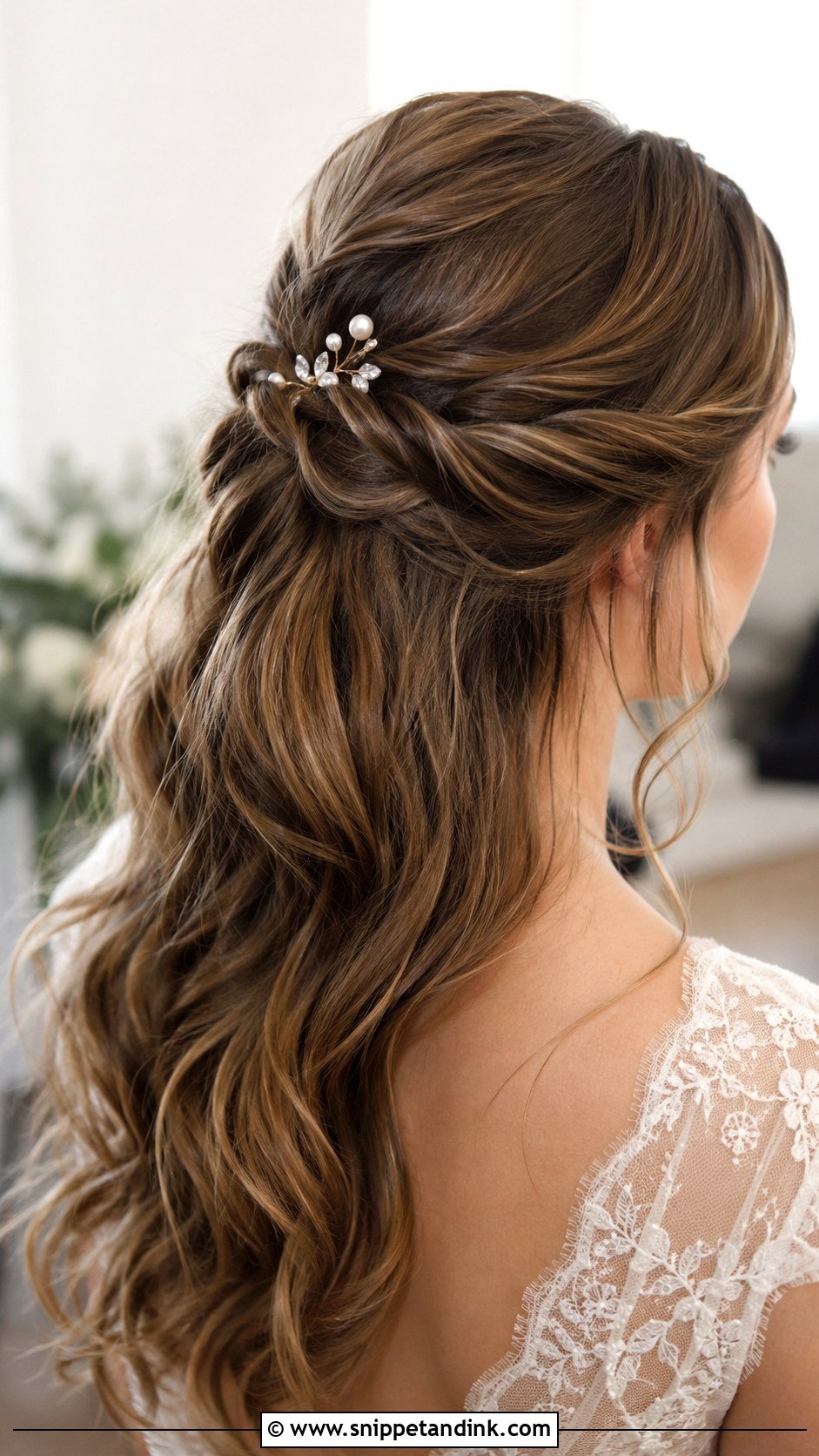 Half Up Half Down Wedding Hairstyle - Snippet and Ink - 20 Casual Wedding Hairstyles
