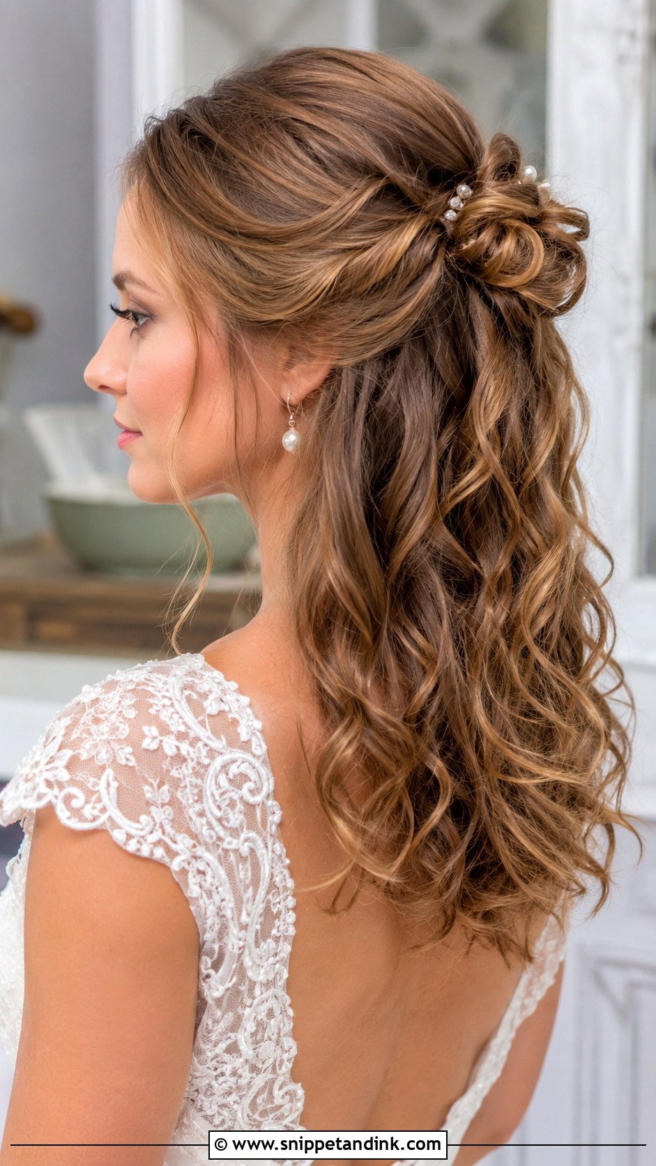 Half Up Half Down Wedding Hairstyle - Snippet and Ink - 20 Hair Styling for Wedding Ideas
