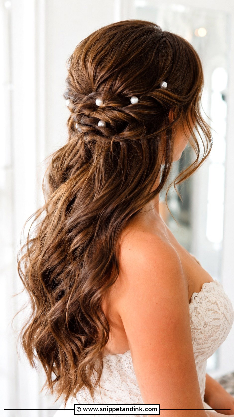 Half Up Half Down Wedding Hairstyle - Snippet and Ink - 15 Hair Ideas for Wedding Bride