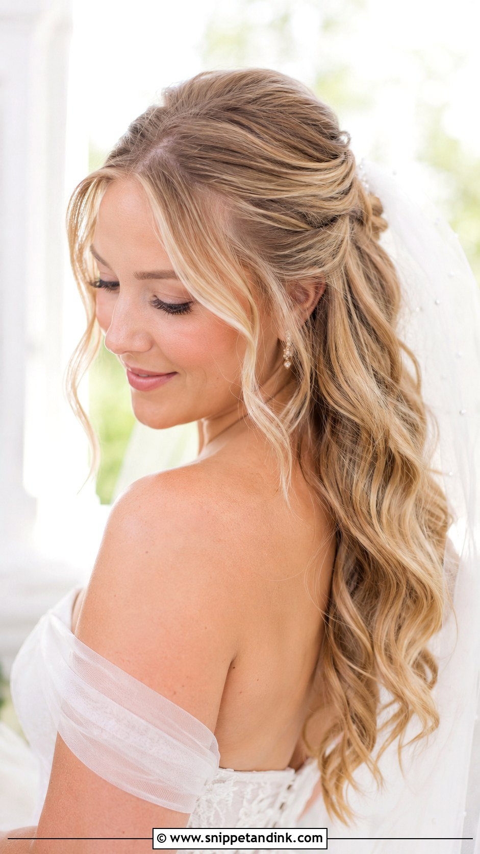 Half Up Half Down Wedding Hairstyle - Snippet and Ink - 20 Modern Wedding Hair Ideas